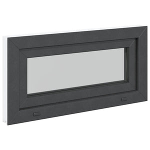 Παράθυρο Κάτω Στρώματος RISOR 80 x 40 cm PVC και Γυαλί Ανθρακί - Pakobazaar