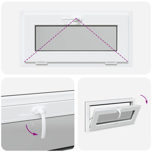 Παράθυρο Κάτω Στρώματος RISOR 80 x 40 cm PVC και Γυαλί Ανθρακί - Pakobazaar