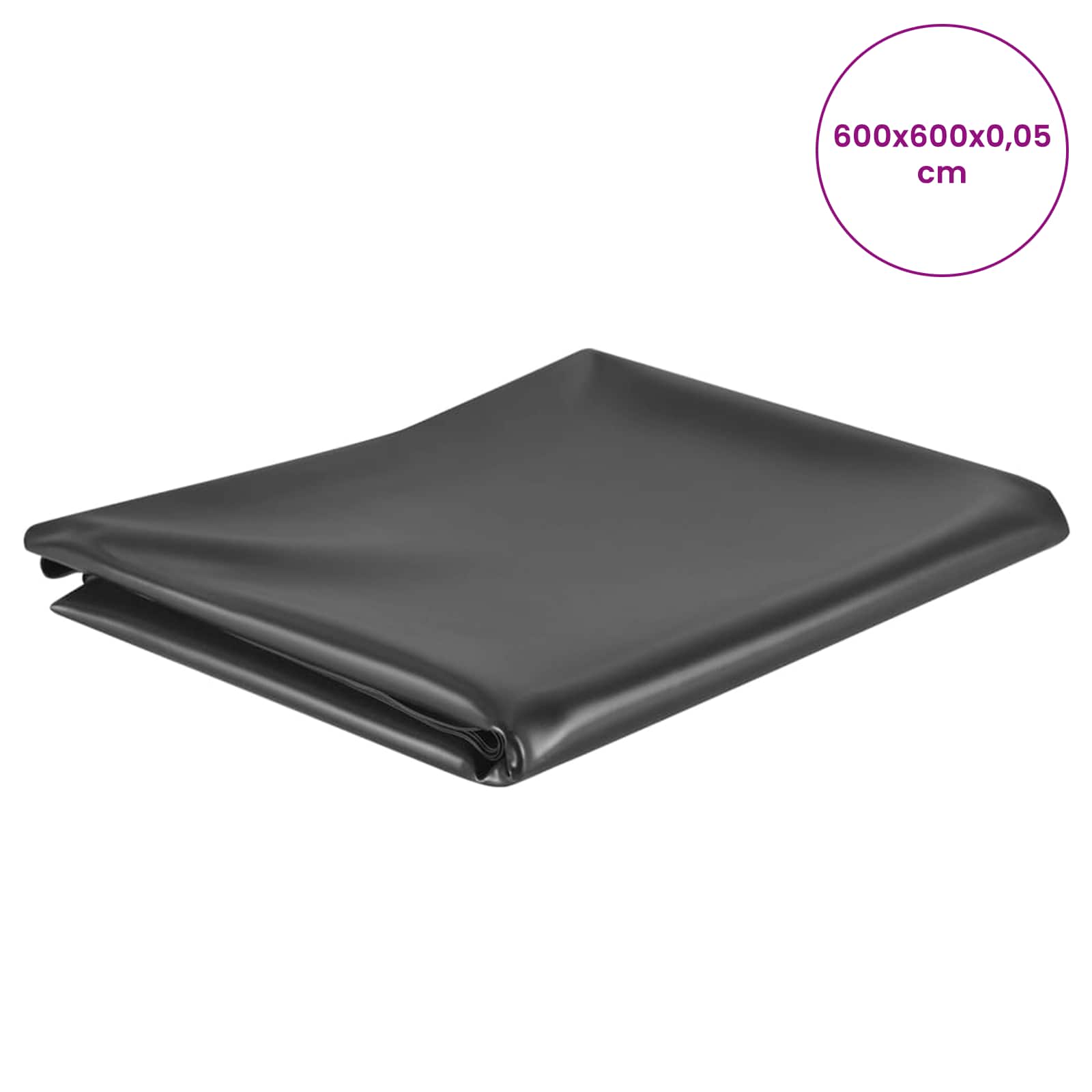 Γραμμή Λίμνης 6 x 6 m PVC 0,5 χιλ Μαύρο - Pakobazaar