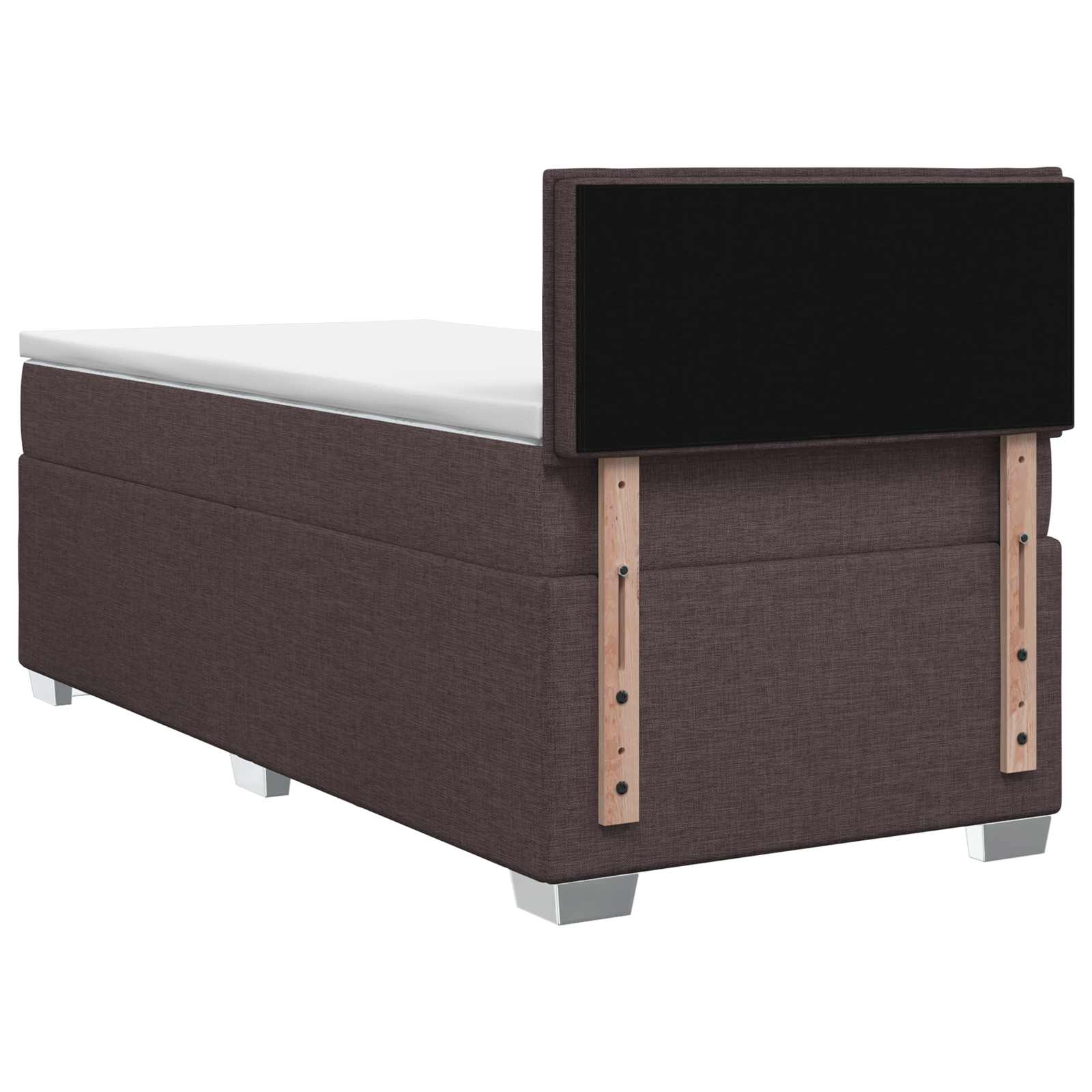 Κρεβάτι box spring με στρώμα Σκούρο Καφέ 80 x 200 cm Ύφασμα - Pakobazaar