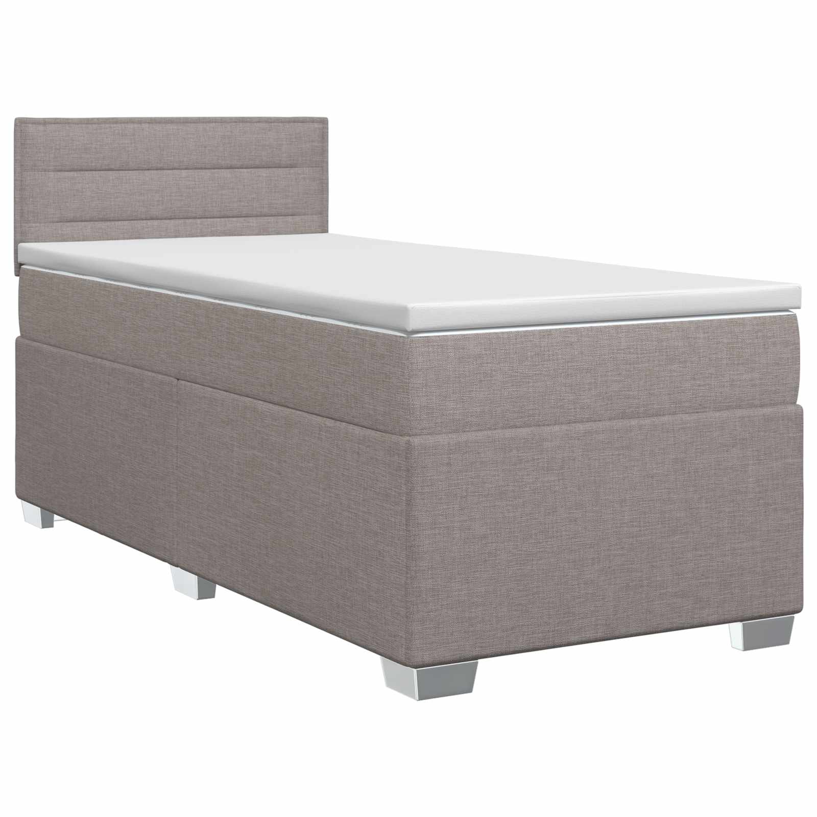 Κρεβάτι box spring με στρώμα Taupe 80 x 200 cm Ύφασμα - Pakobazaar
