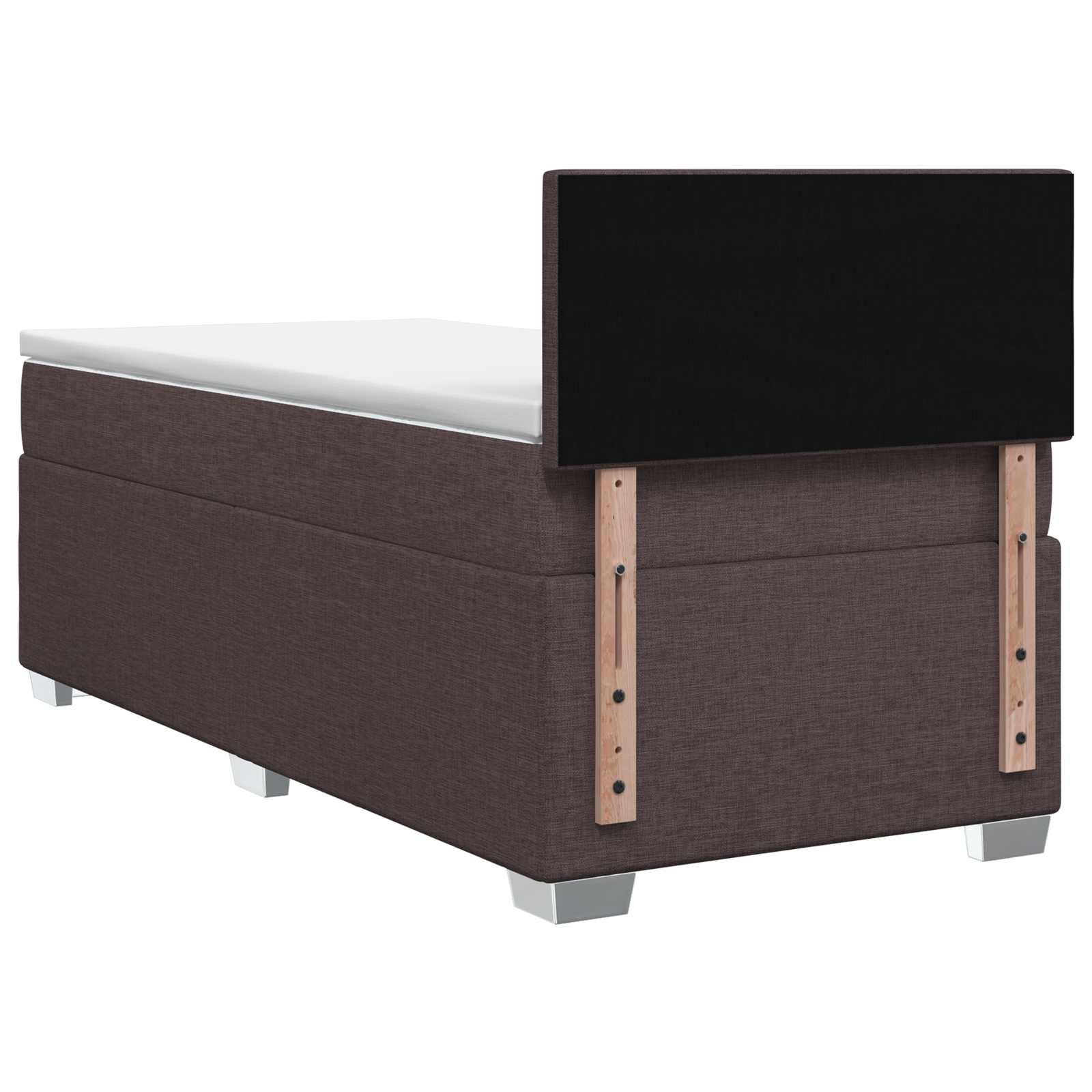 Κρεβάτι box spring με στρώμα Σκούρο Καφέ 80 x 200 cm Ύφασμα - Pakobazaar