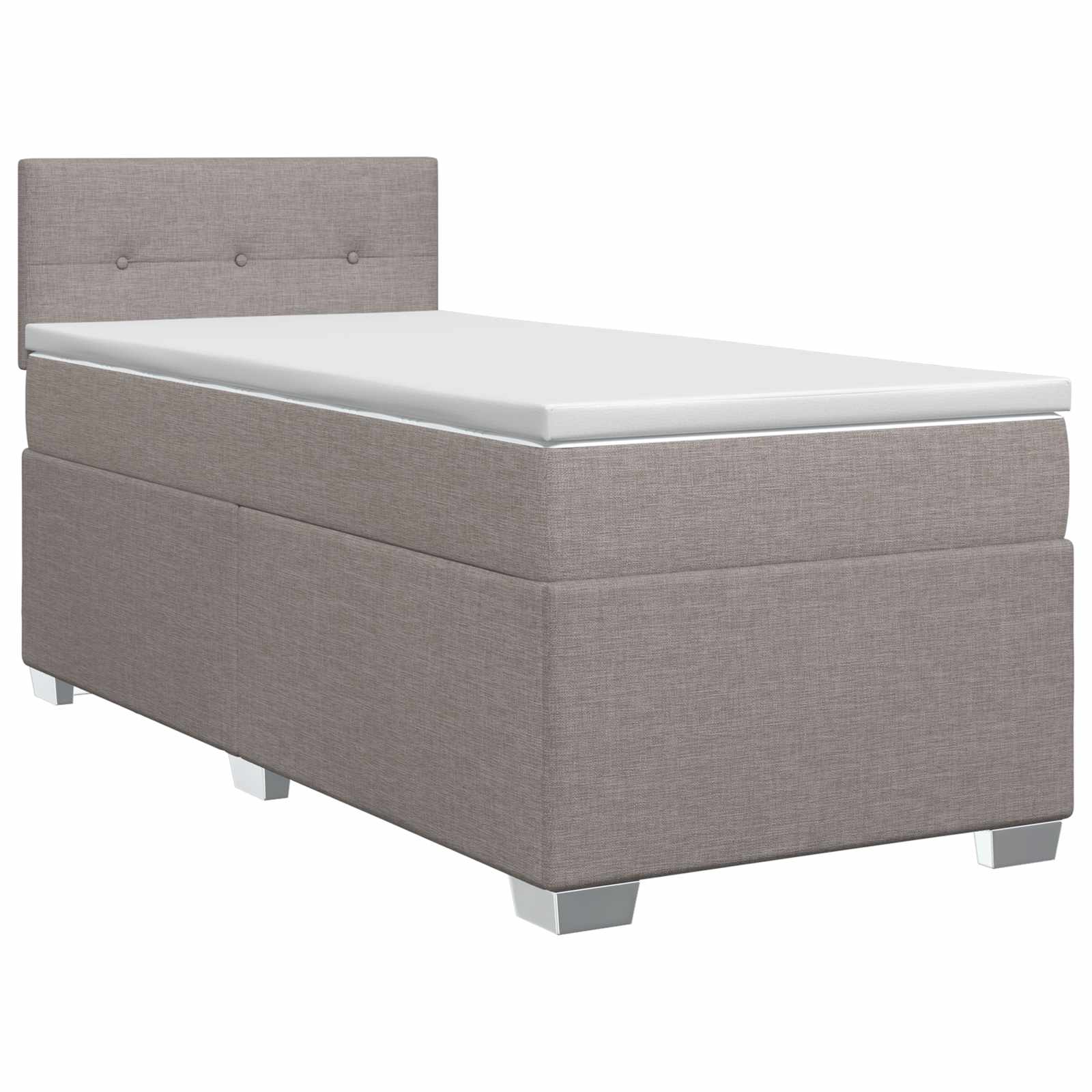 Κρεβάτι box spring με στρώμα Taupe 80 x 200 cm Ύφασμα - Pakobazaar
