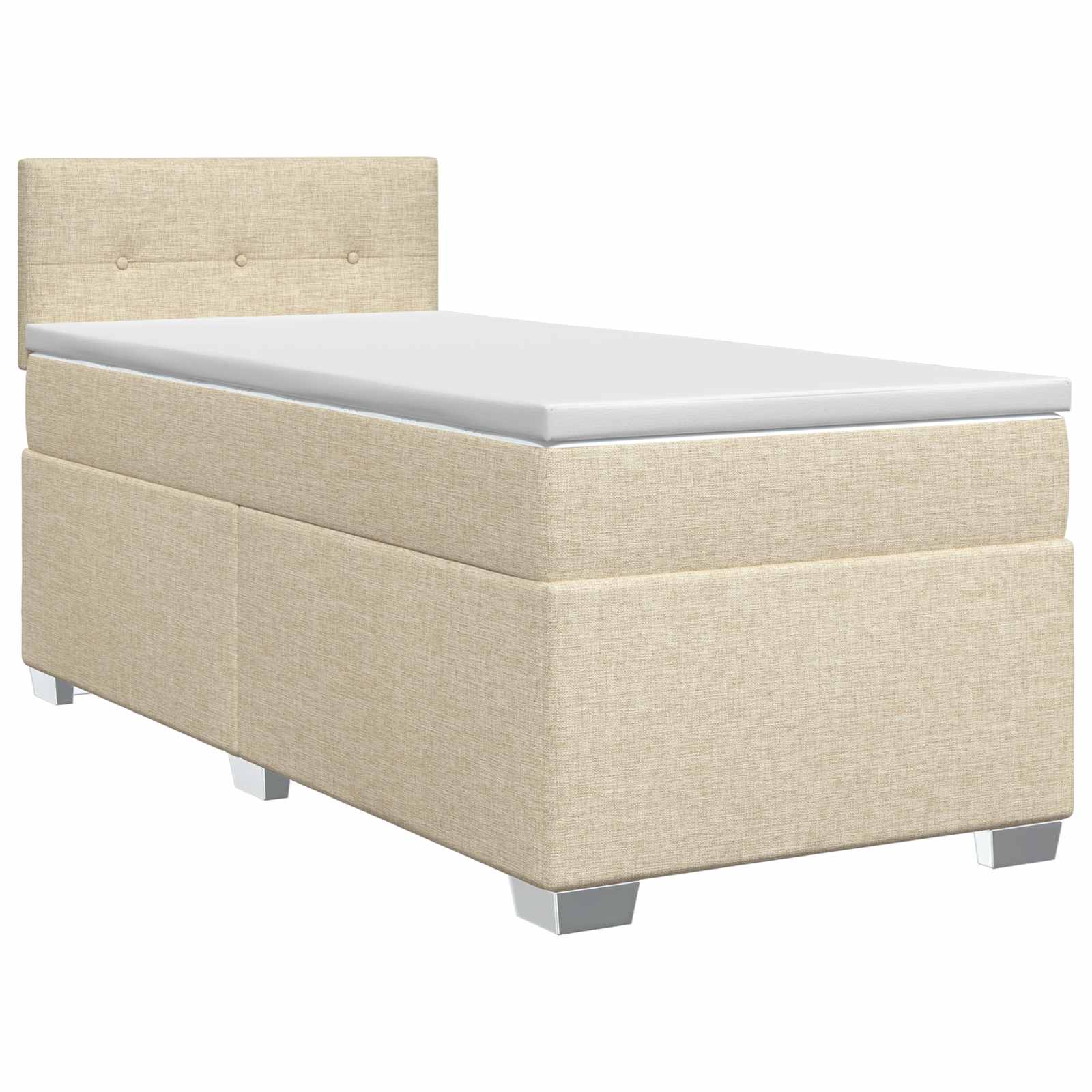 Κρεβάτι box spring με στρώμα Κρεμ 80 x 200 cm Ύφασμα - Pakobazaar