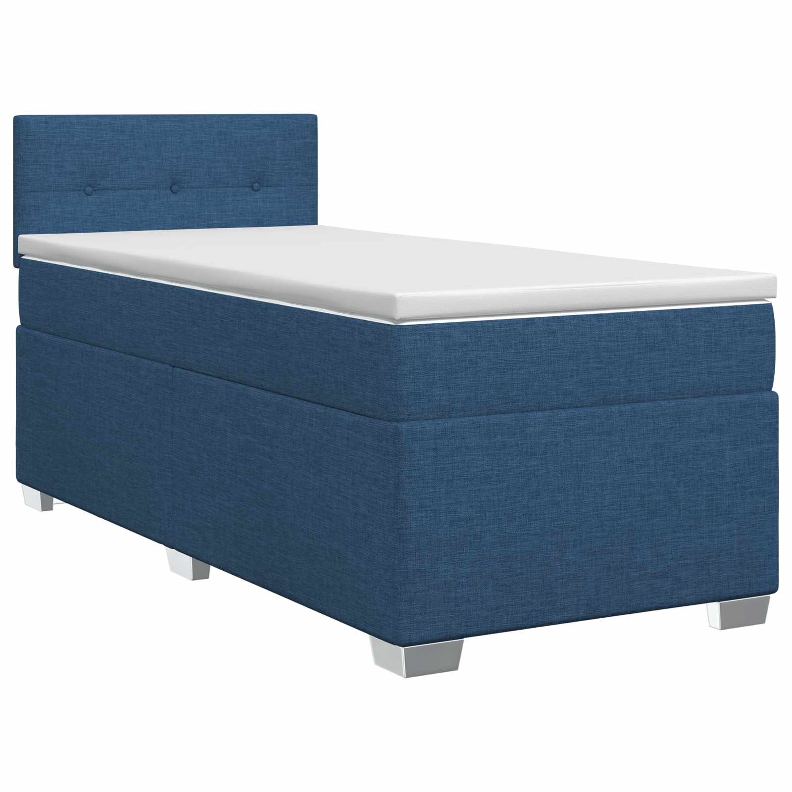 Κρεβάτι box spring με στρώμα Μπλε 80 x 200 cm Ύφασμα - Pakobazaar
