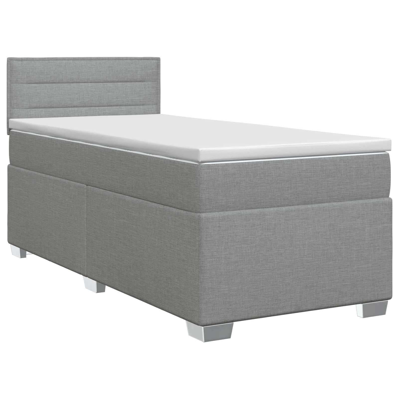 Κρεβάτι box spring με στρώμα Ανοιχτό γκρι 90 x 190 cm Ύφασμα