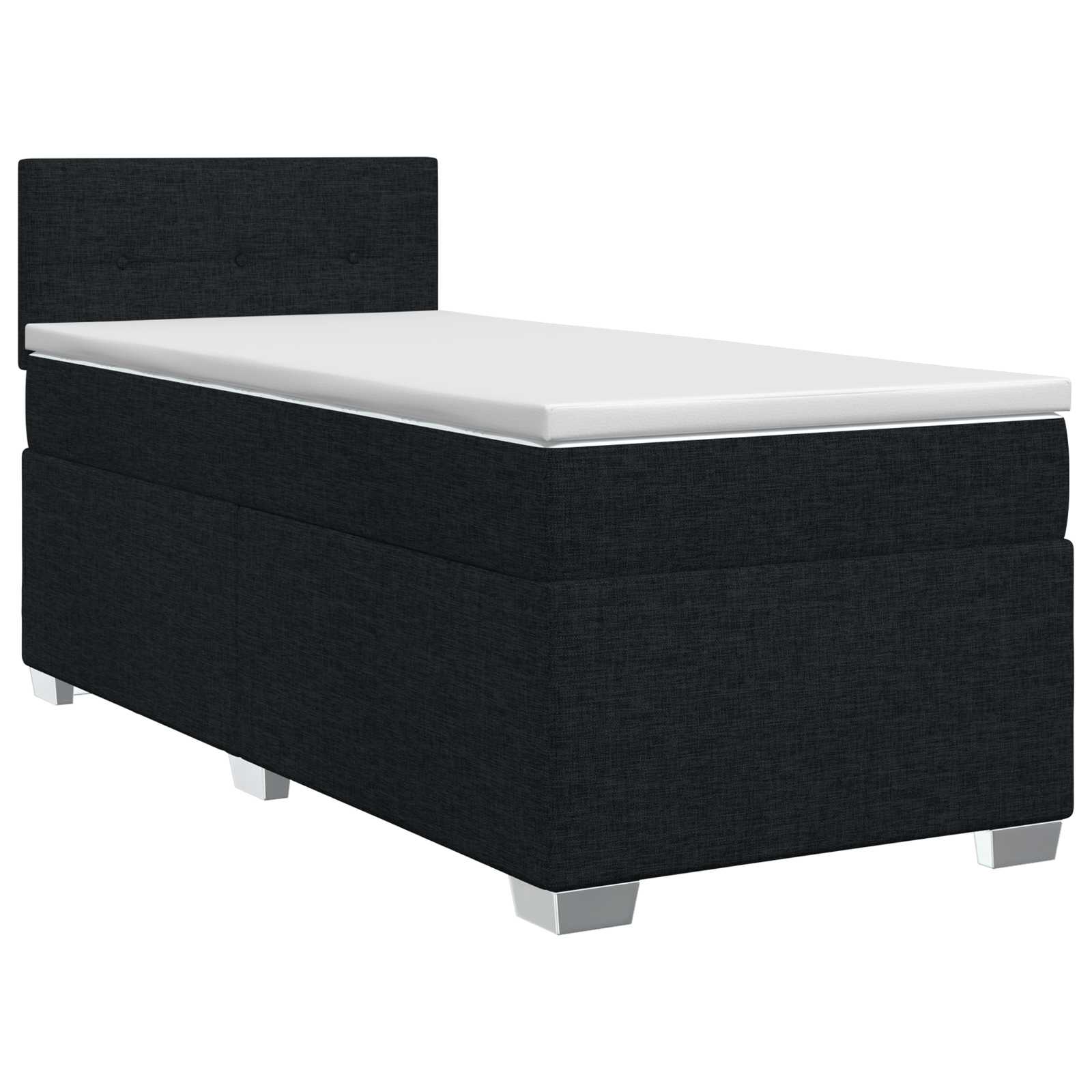 Κρεβάτι box spring με στρώμα Μαύρο 90 x 190 cm Ύφασμα