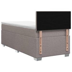 Κρεβάτι box spring με στρώμα Taupe 90 x 190 cm Ύφασμα - Pakobazaar