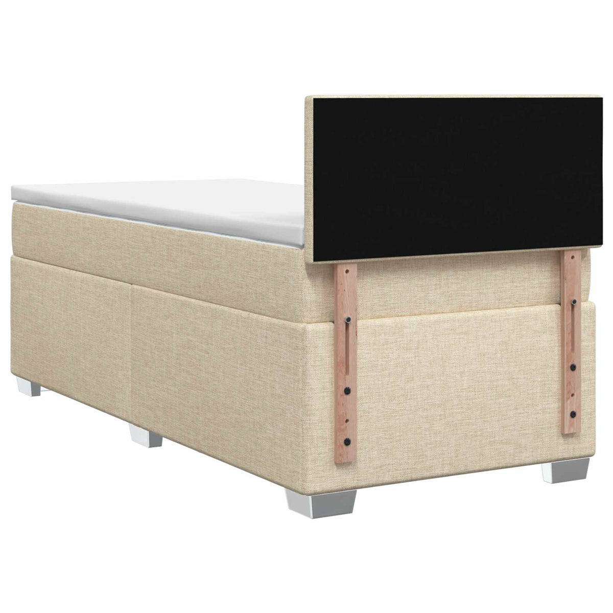 Κρεβάτι box spring με στρώμα Κρεμ 90 x 190 cm Ύφασμα - Pakobazaar