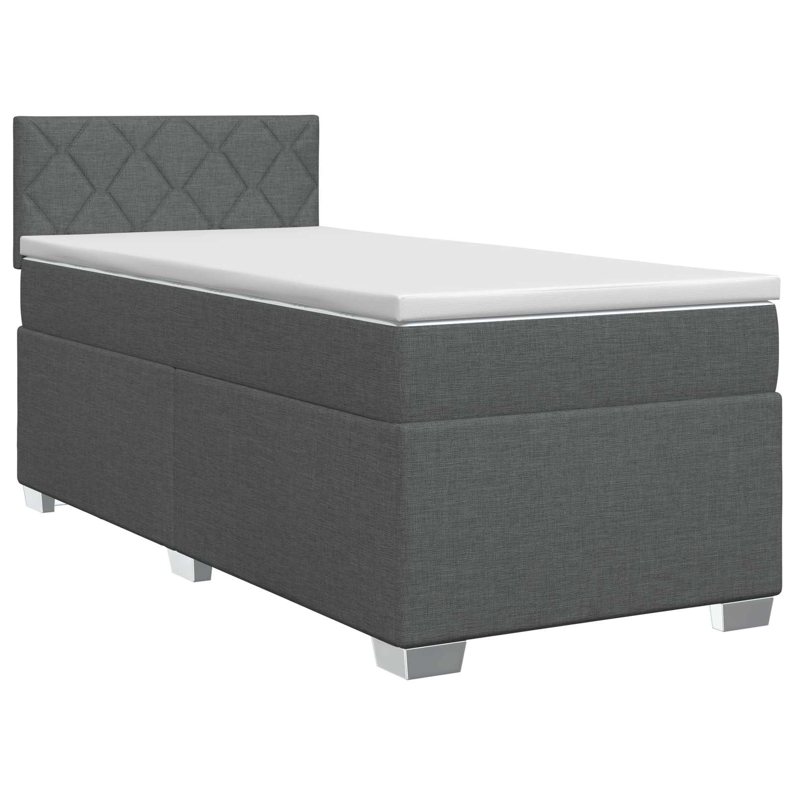 Κρεβάτι box spring με στρώμα Σκούρο Γκρι 90 x 190 cm Ύφασμα