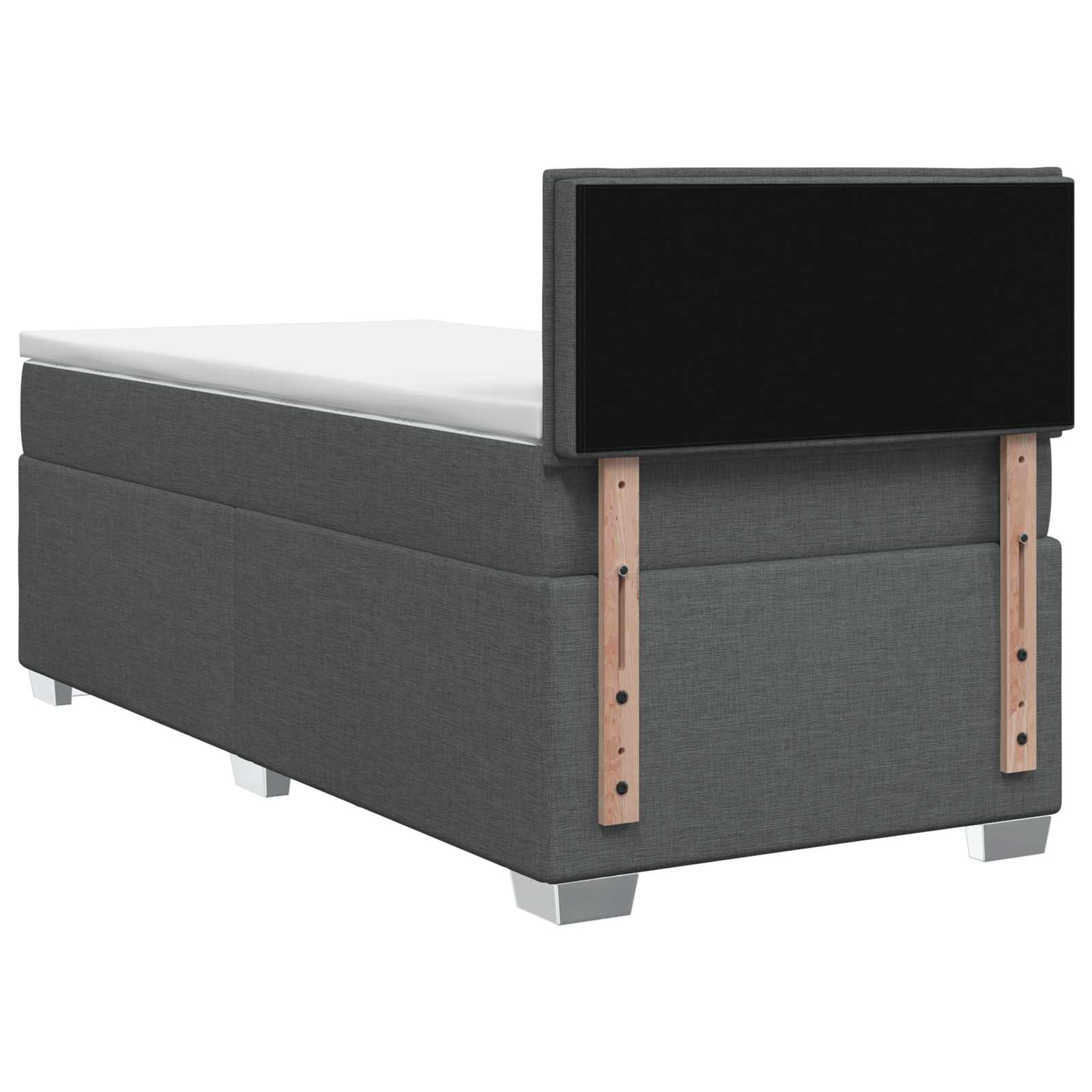 Κρεβάτι box spring με στρώμα Σκούρο Γκρι 90 x 190 cm Ύφασμα