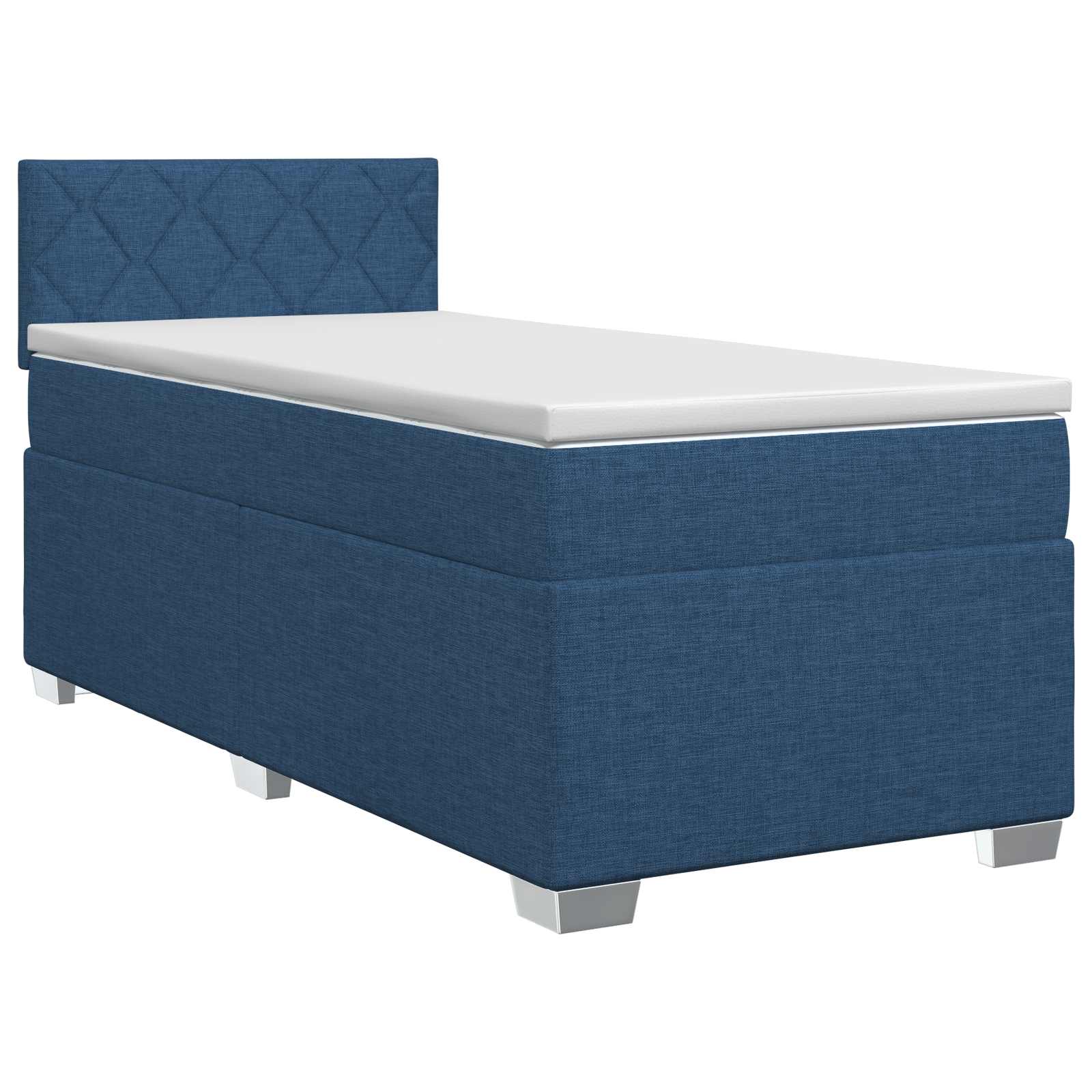 Κρεβάτι box spring με στρώμα Μπλε 90 x 190 cm Ύφασμα
