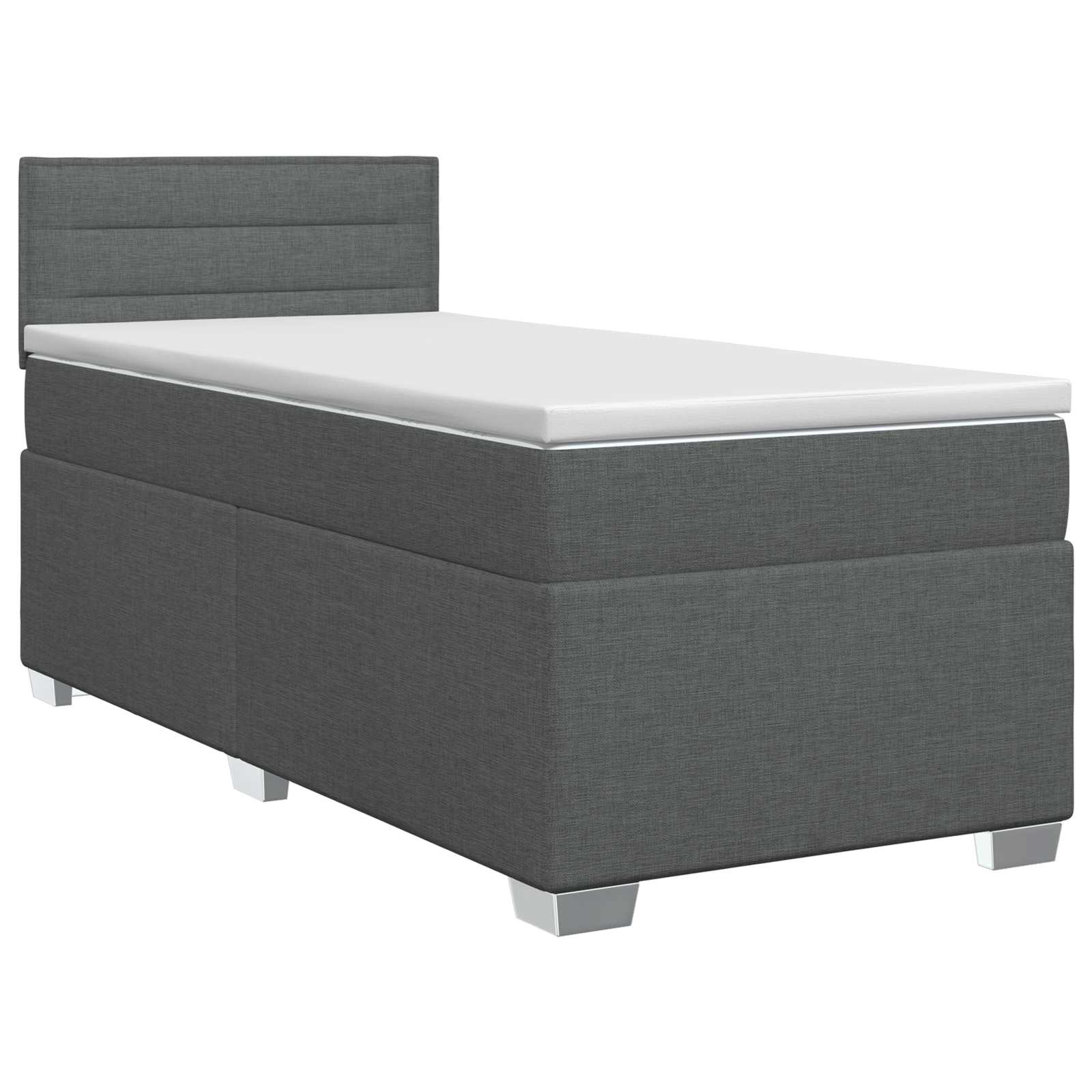 Κρεβάτι box spring με στρώμα Σκούρο Γκρι 90 x 200 cm Ύφασμα - Pakobazaar