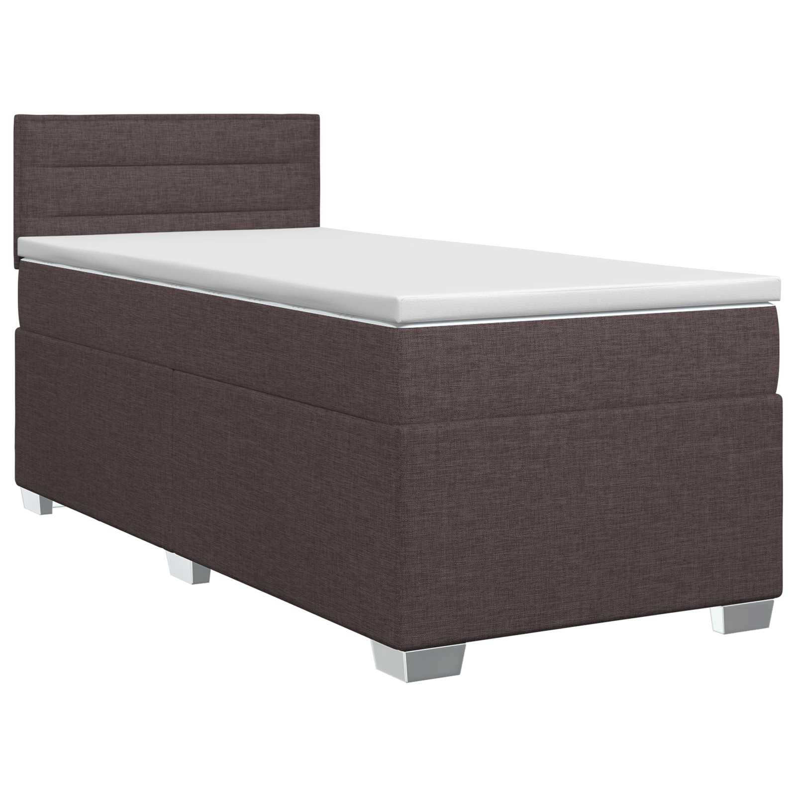 Κρεβάτι box spring με στρώμα Σκούρο Καφέ 90 x 200 cm Ύφασμα