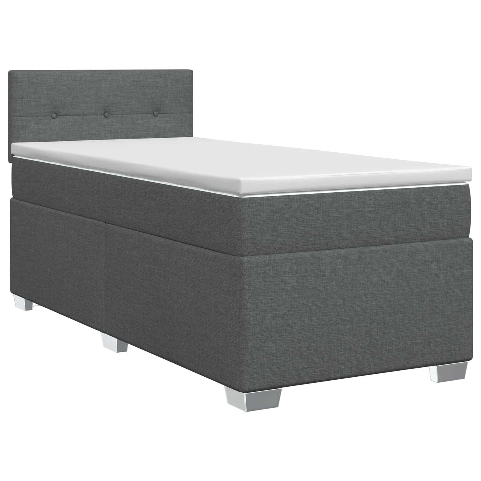 Κρεβάτι box spring με στρώμα Σκούρο Γκρι 90 x 200 cm Ύφασμα - Pakobazaar