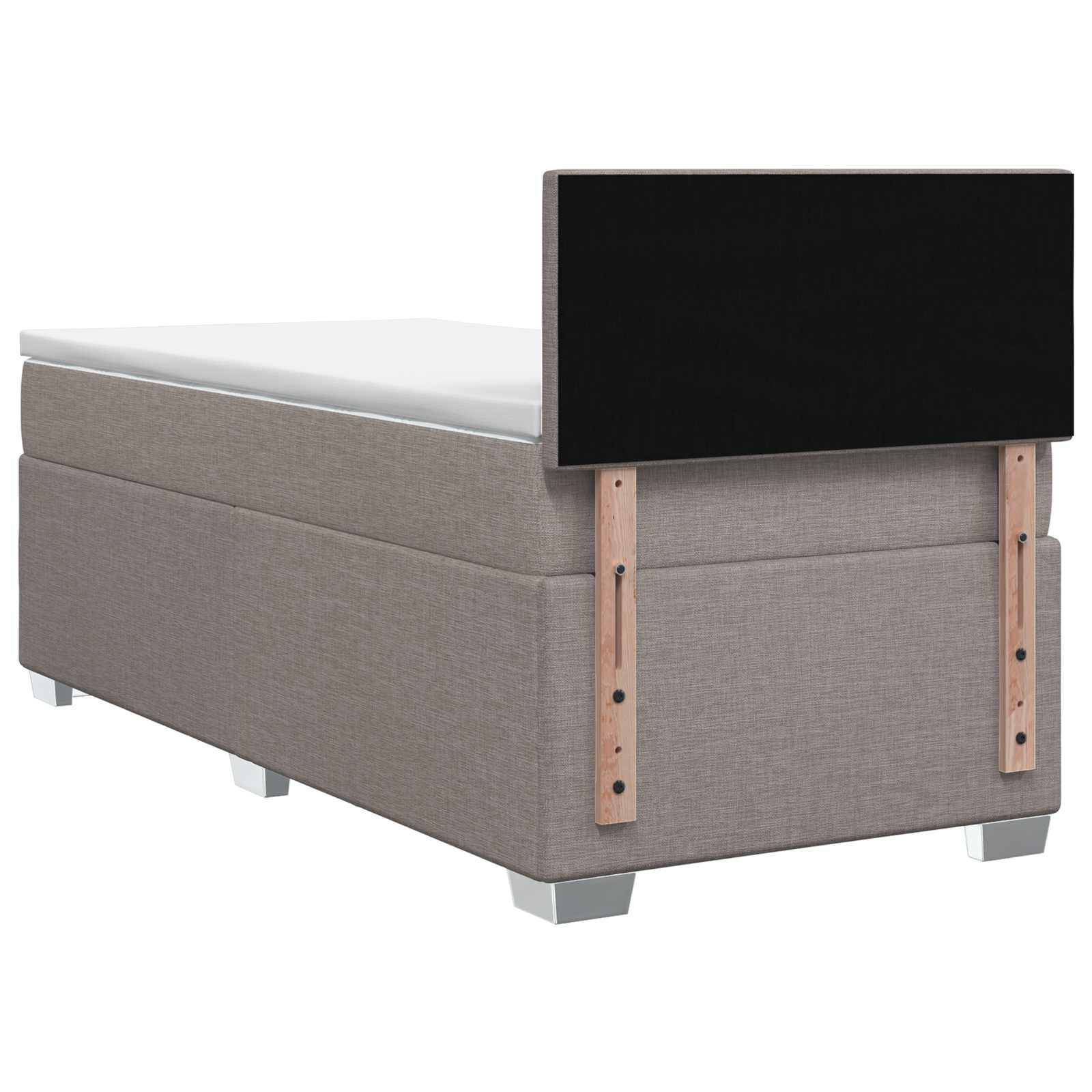 Κρεβάτι box spring με στρώμα Taupe 90 x 200 cm Ύφασμα - Pakobazaar