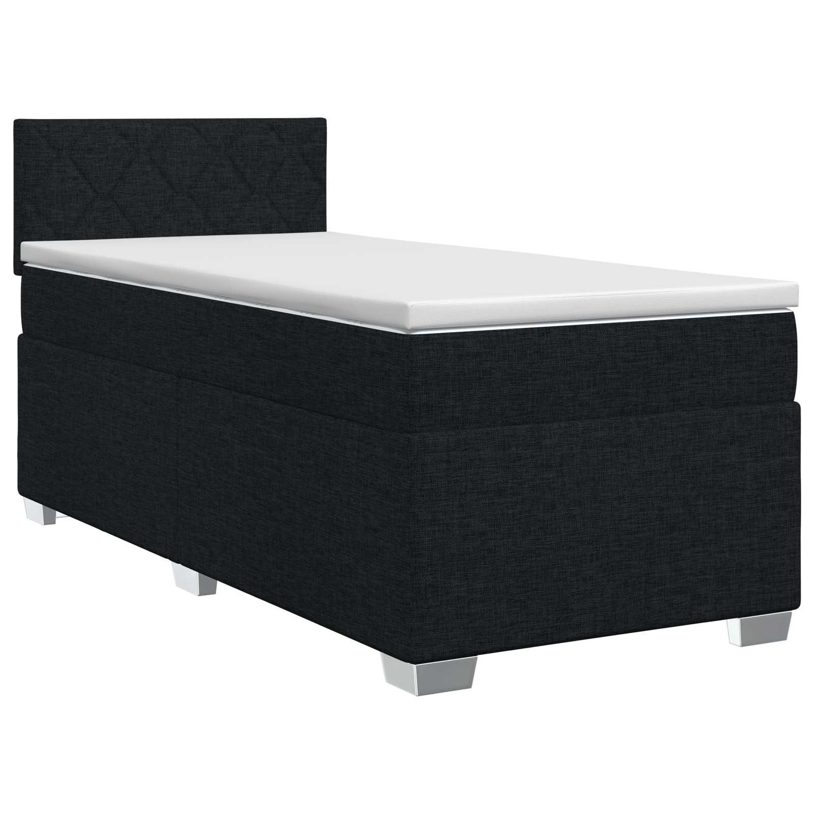Κρεβάτι box spring με στρώμα Μαύρο 90 x 200 cm Ύφασμα - Pakobazaar