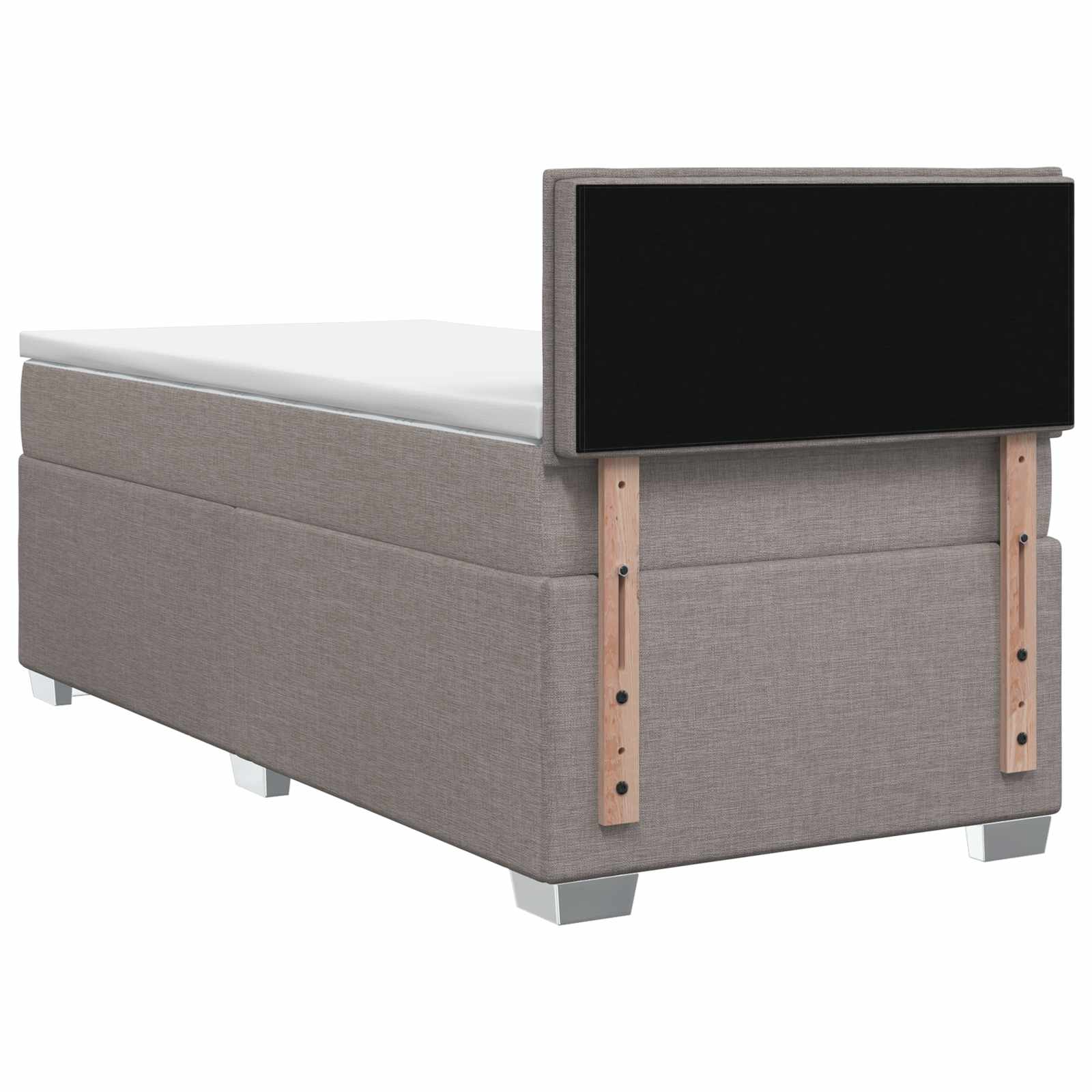 Κρεβάτι box spring με στρώμα Taupe 90 x 200 cm Ύφασμα