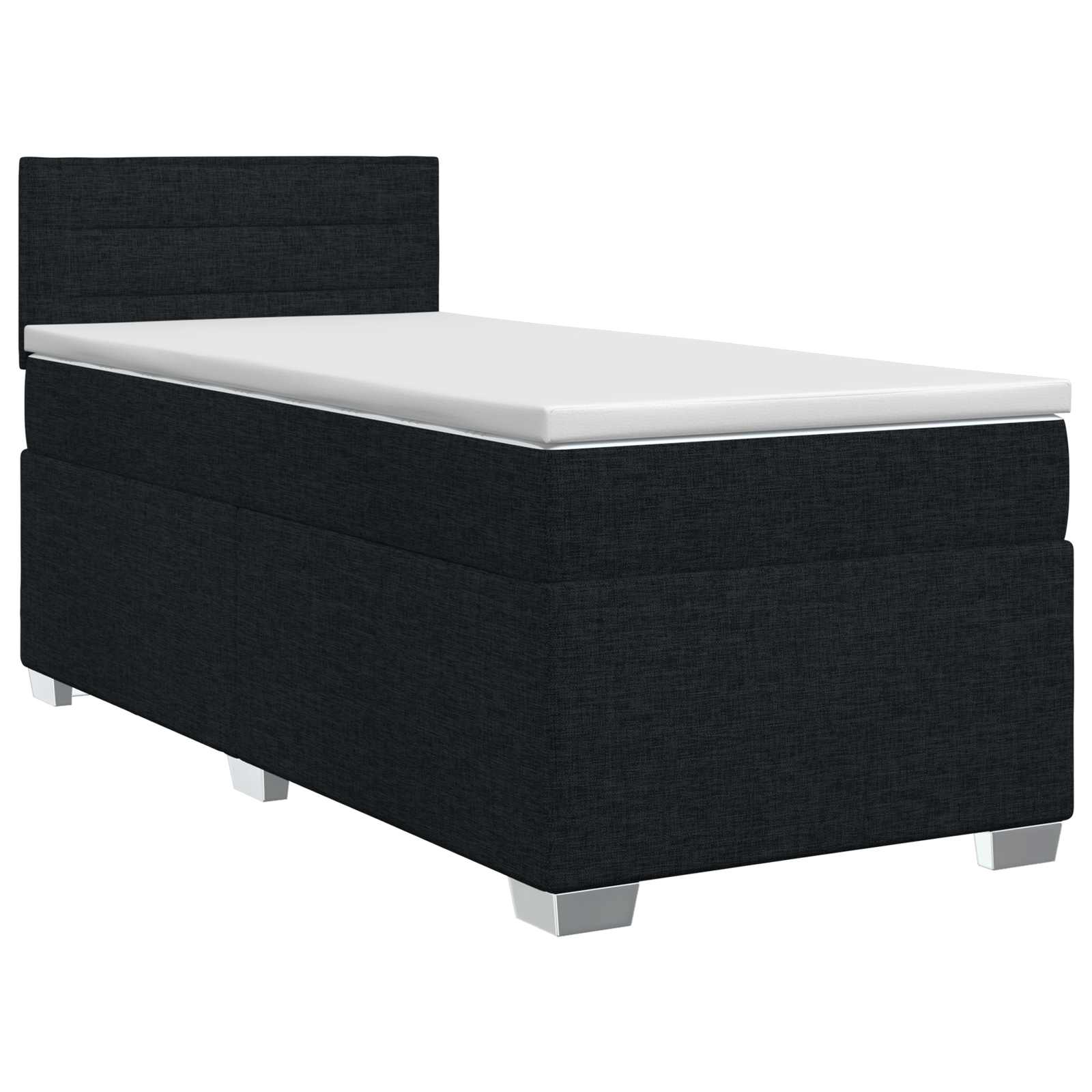 Κρεβάτι box spring με στρώμα Μαύρο 100 x 200 cm Ύφασμα - Pakobazaar