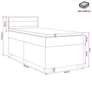 Κρεβάτι box spring με στρώμα Κρεμ 100 x 200 cm Ύφασμα