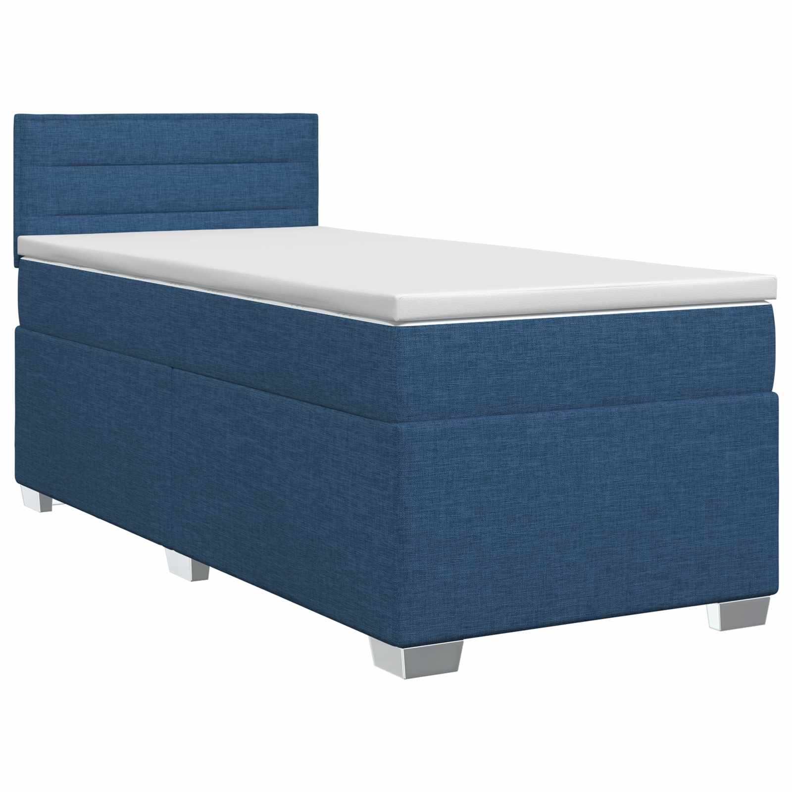 Κρεβάτι box spring με στρώμα Μπλε 100 x 200 cm Ύφασμα - Pakobazaar
