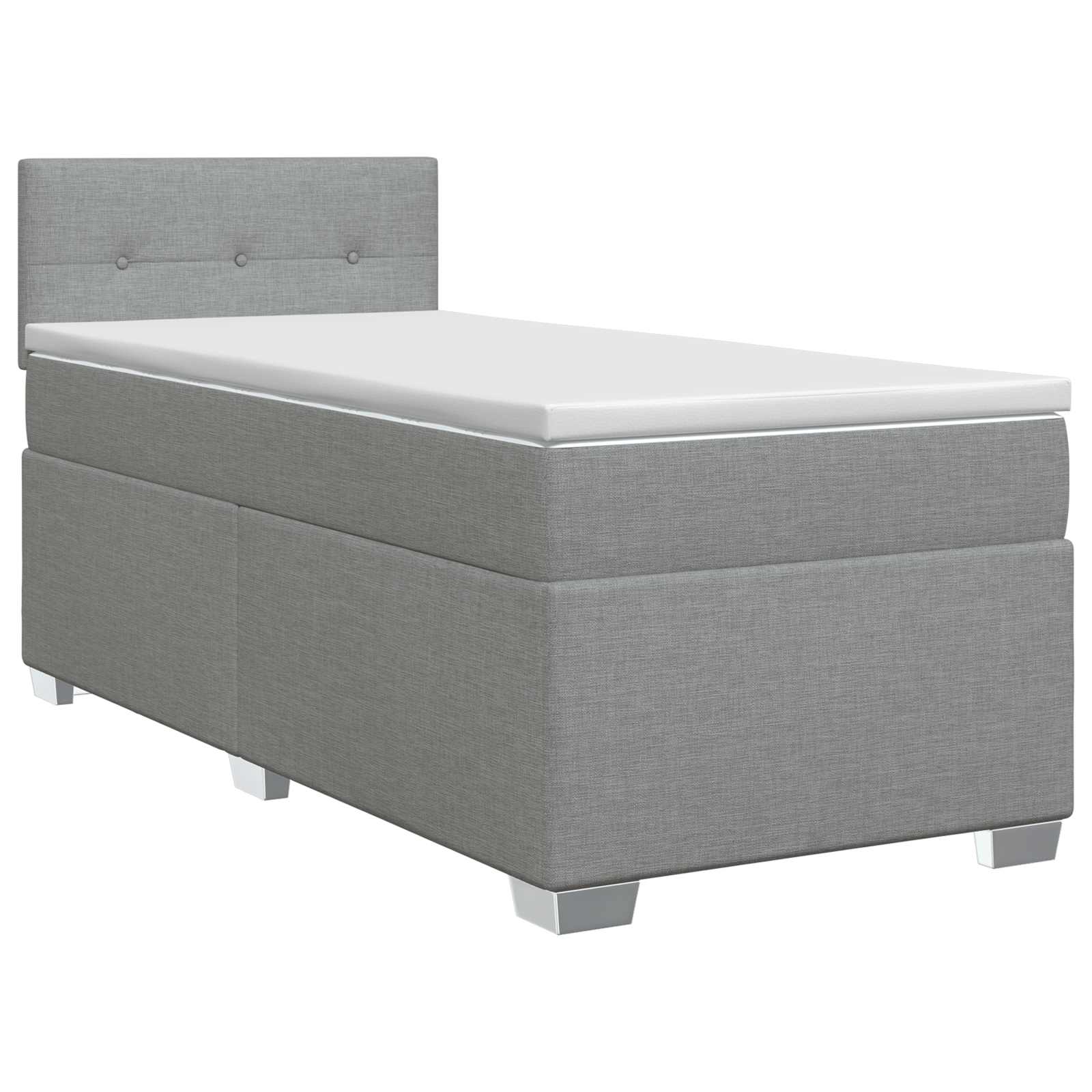 Κρεβάτι box spring με στρώμα Ανοιχτό γκρι 100 x 200 cm Ύφασμα - Pakobazaar