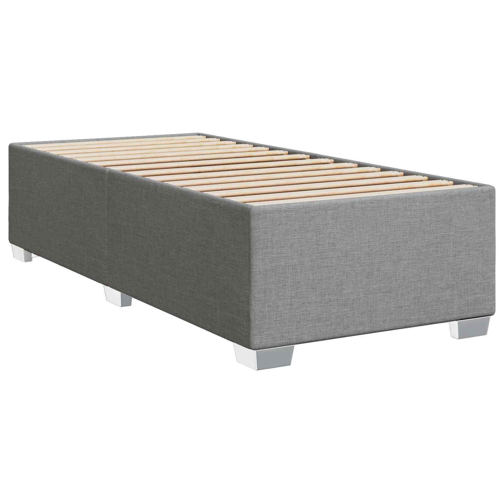 Κρεβάτι box spring με στρώμα Ανοιχτό γκρι 100 x 200 cm Ύφασμα - Pakobazaar