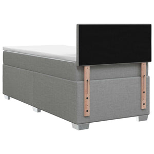 Κρεβάτι box spring με στρώμα Ανοιχτό γκρι 100 x 200 cm Ύφασμα - Pakobazaar