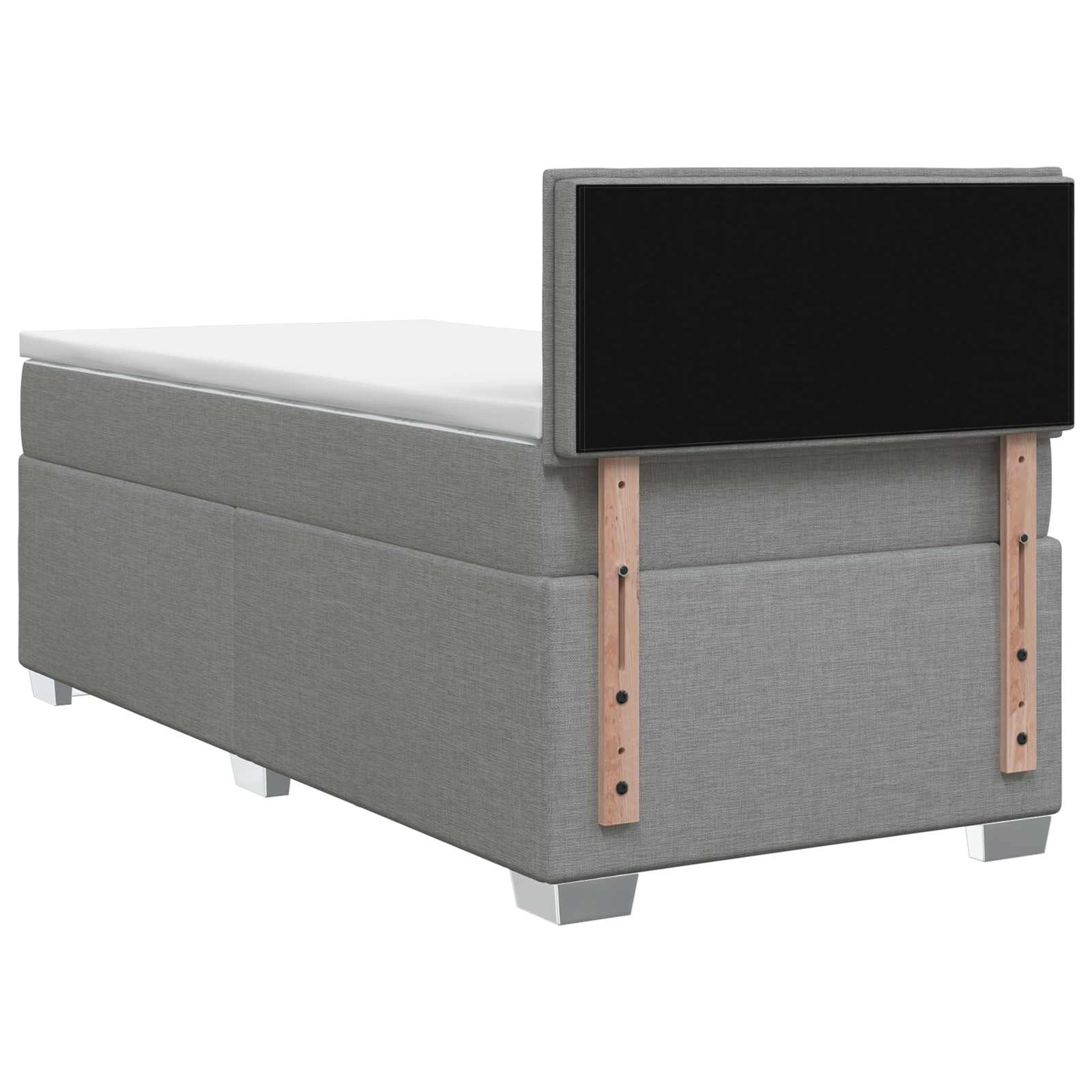 Κρεβάτι box spring με στρώμα Ανοιχτό γκρι 100 x 200 cm Ύφασμα - Pakobazaar