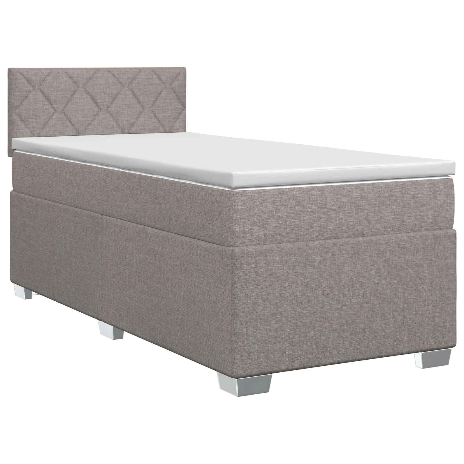 Κρεβάτι box spring με στρώμα Taupe 100 x 200 cm Ύφασμα - Pakobazaar