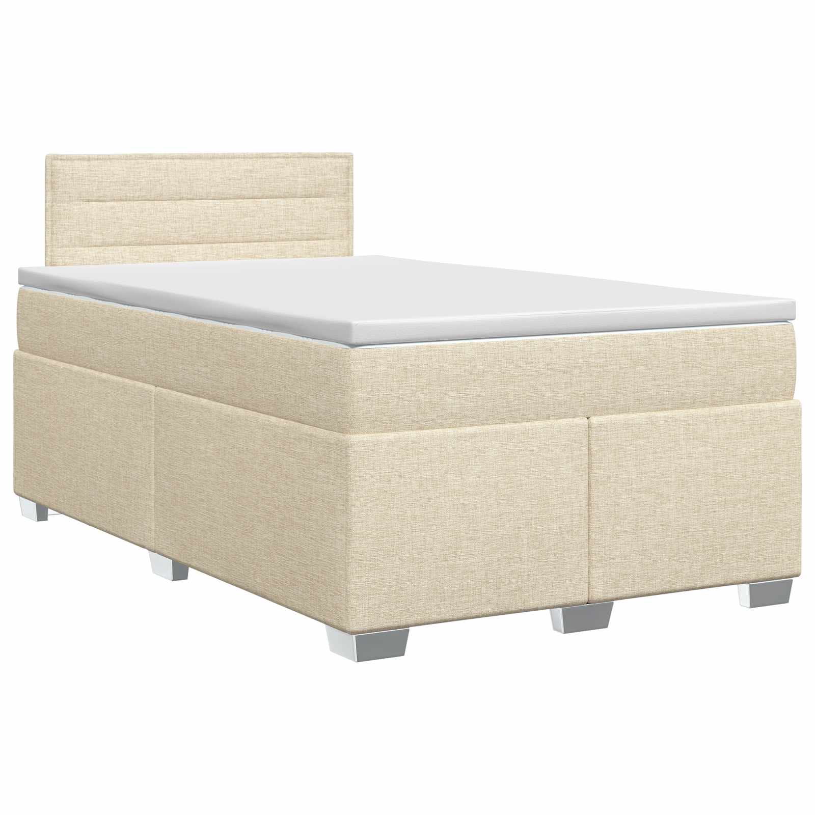 Κρεβάτι box spring με στρώμα Κρεμ 120 x 190 cm Ύφασμα - Pakobazaar