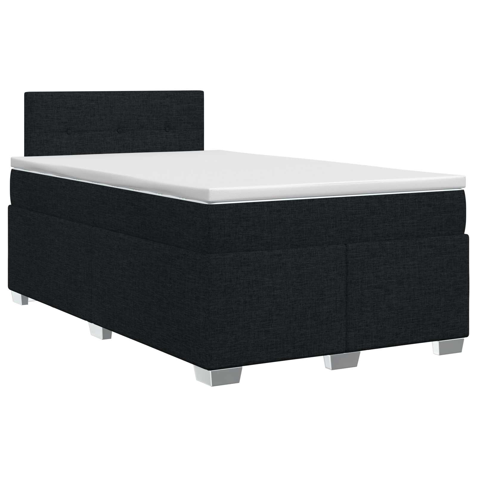 Κρεβάτι box spring με στρώμα Μαύρο 120 x 190 cm Ύφασμα - Pakobazaar