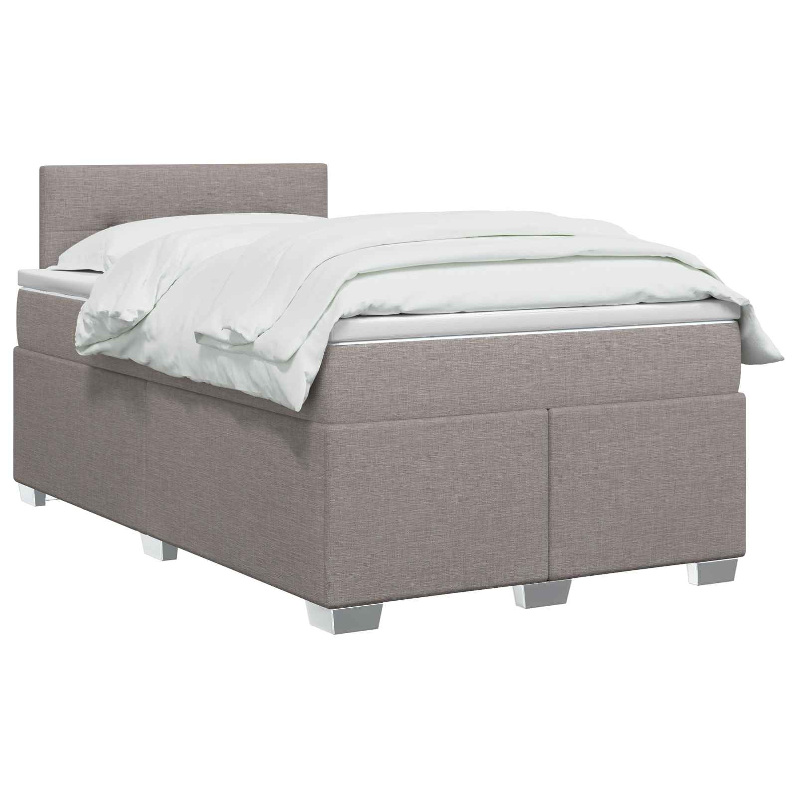 Κρεβάτι box spring με στρώμα Taupe 120 x 190 cm Ύφασμα - Pakobazaar