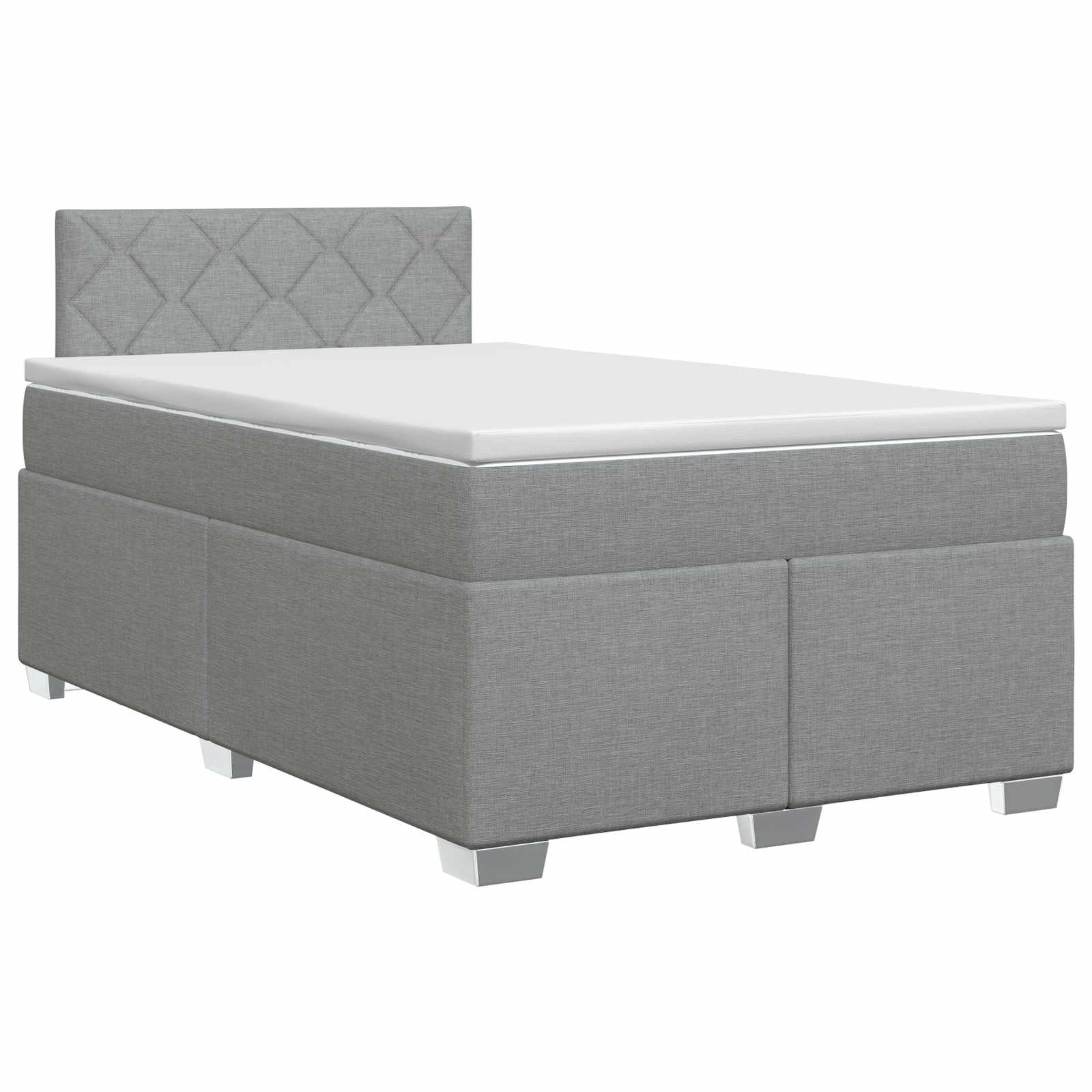 Κρεβάτι box spring με στρώμα Ανοιχτό γκρι 120 x 190 cm Ύφασμα - Pakobazaar