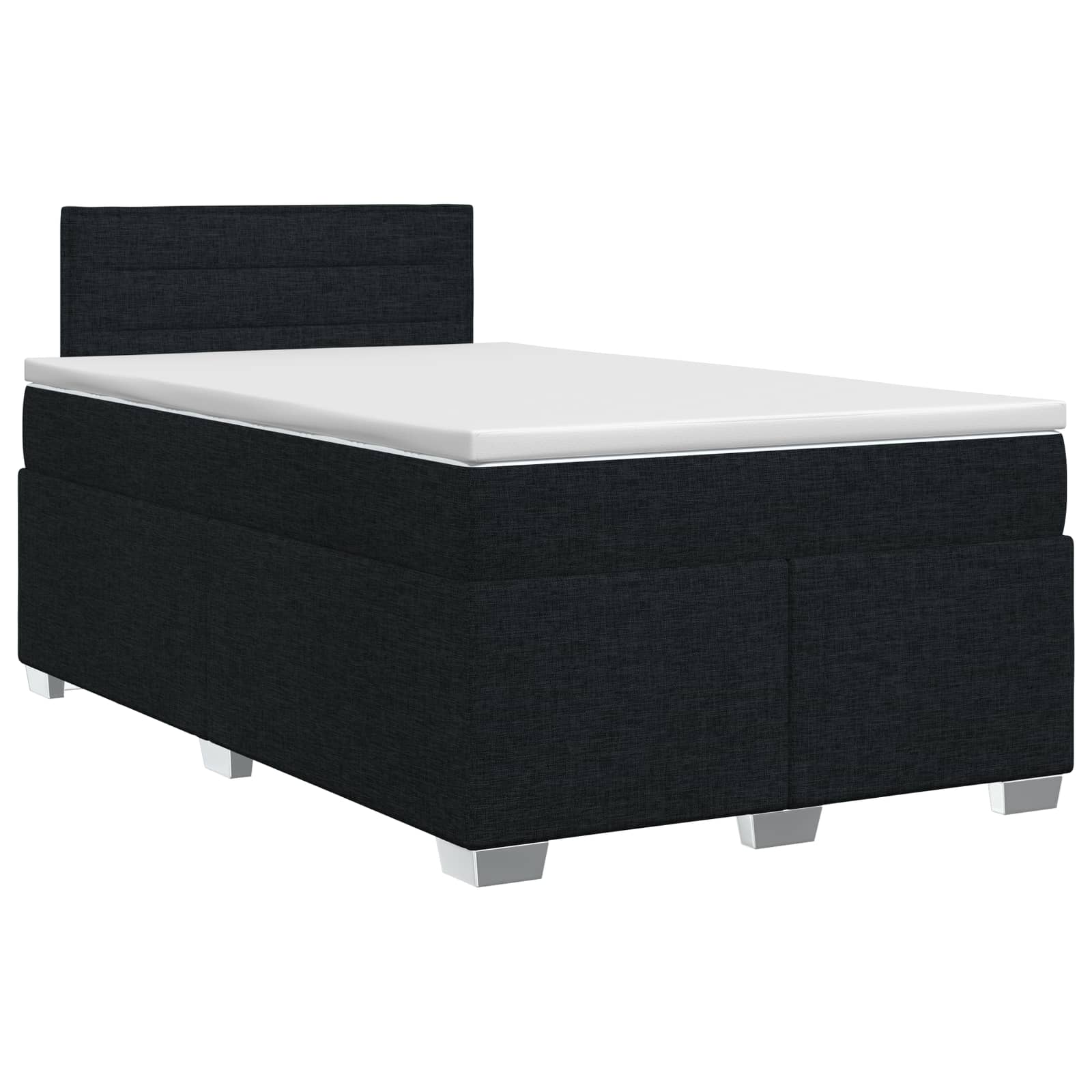 Κρεβάτι box spring με στρώμα Μαύρο 120 x 200 cm Ύφασμα - Pakobazaar