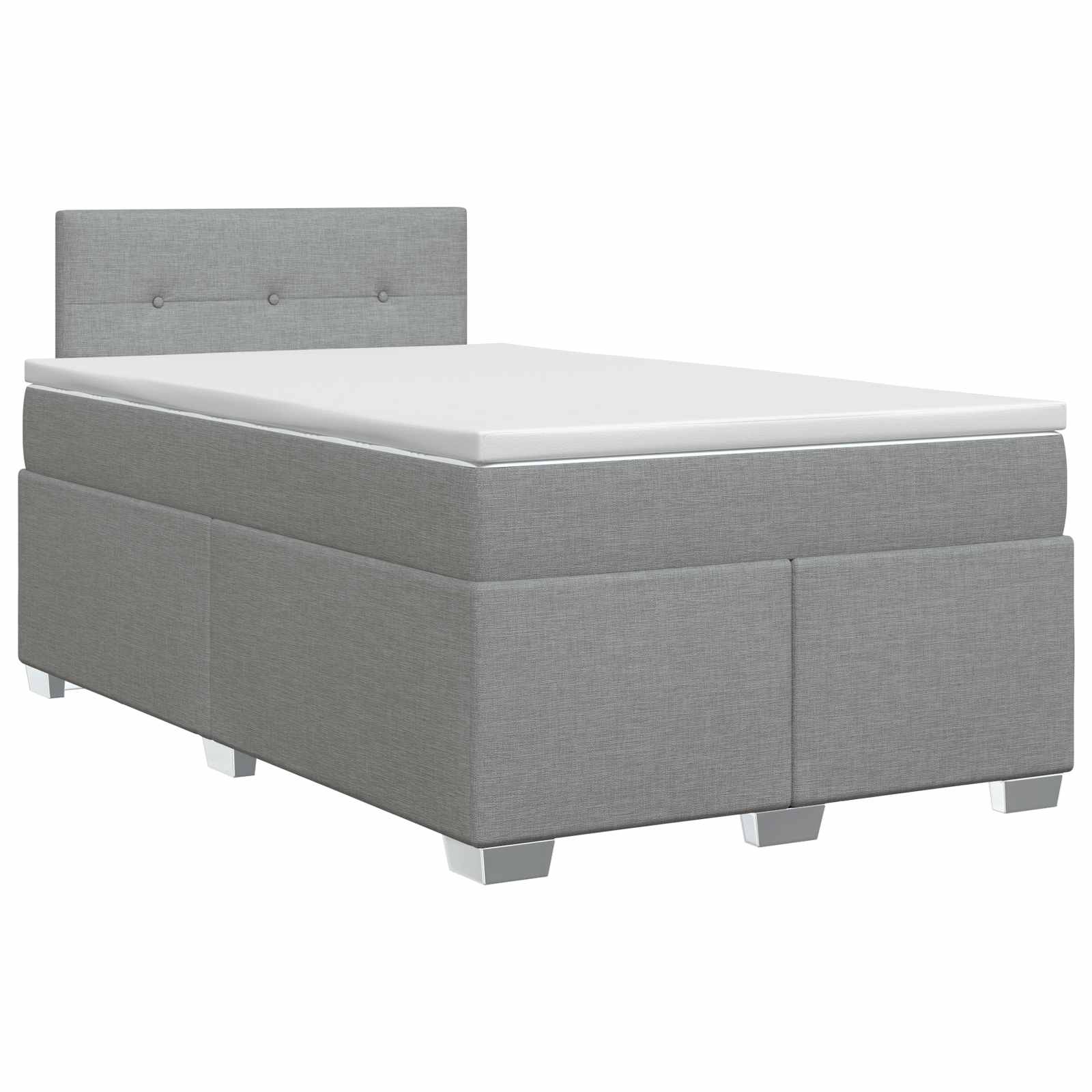 Κρεβάτι box spring με στρώμα Ανοιχτό γκρι 120 x 200 cm Ύφασμα - Pakobazaar