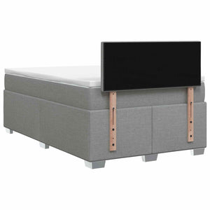 Κρεβάτι box spring με στρώμα Ανοιχτό γκρι 120 x 200 cm Ύφασμα - Pakobazaar