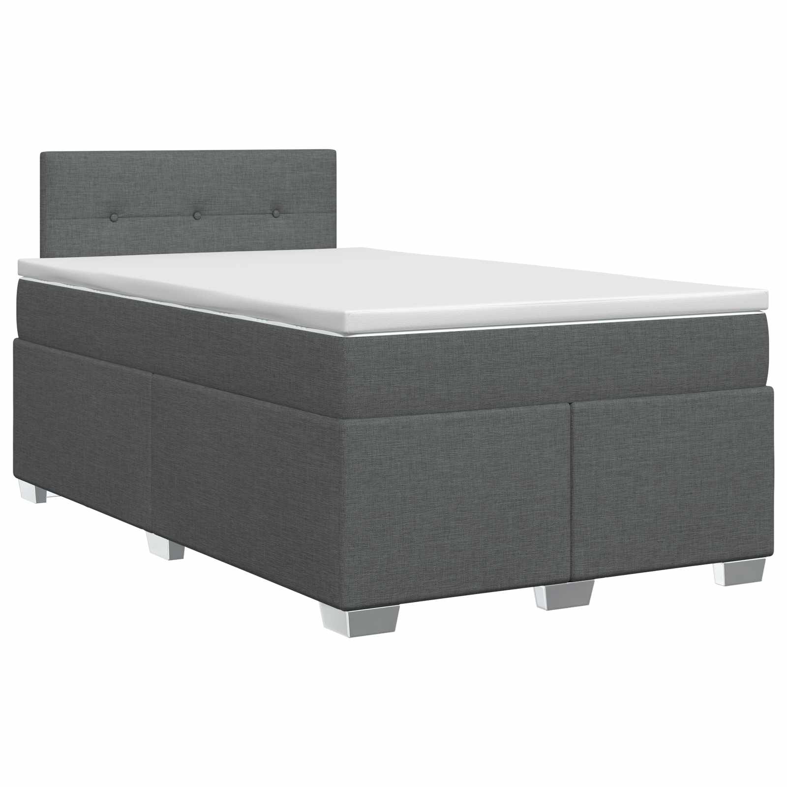 Κρεβάτι box spring με στρώμα Σκούρο Γκρι 120 x 200 cm Ύφασμα - Pakobazaar