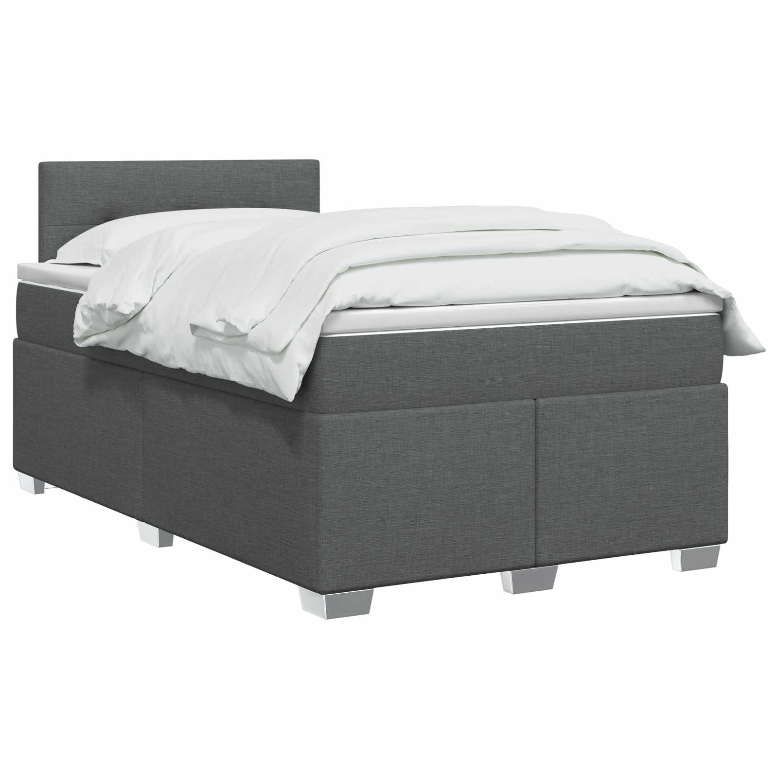 Κρεβάτι box spring με στρώμα Σκούρο Γκρι 120 x 200 cm Ύφασμα - Pakobazaar