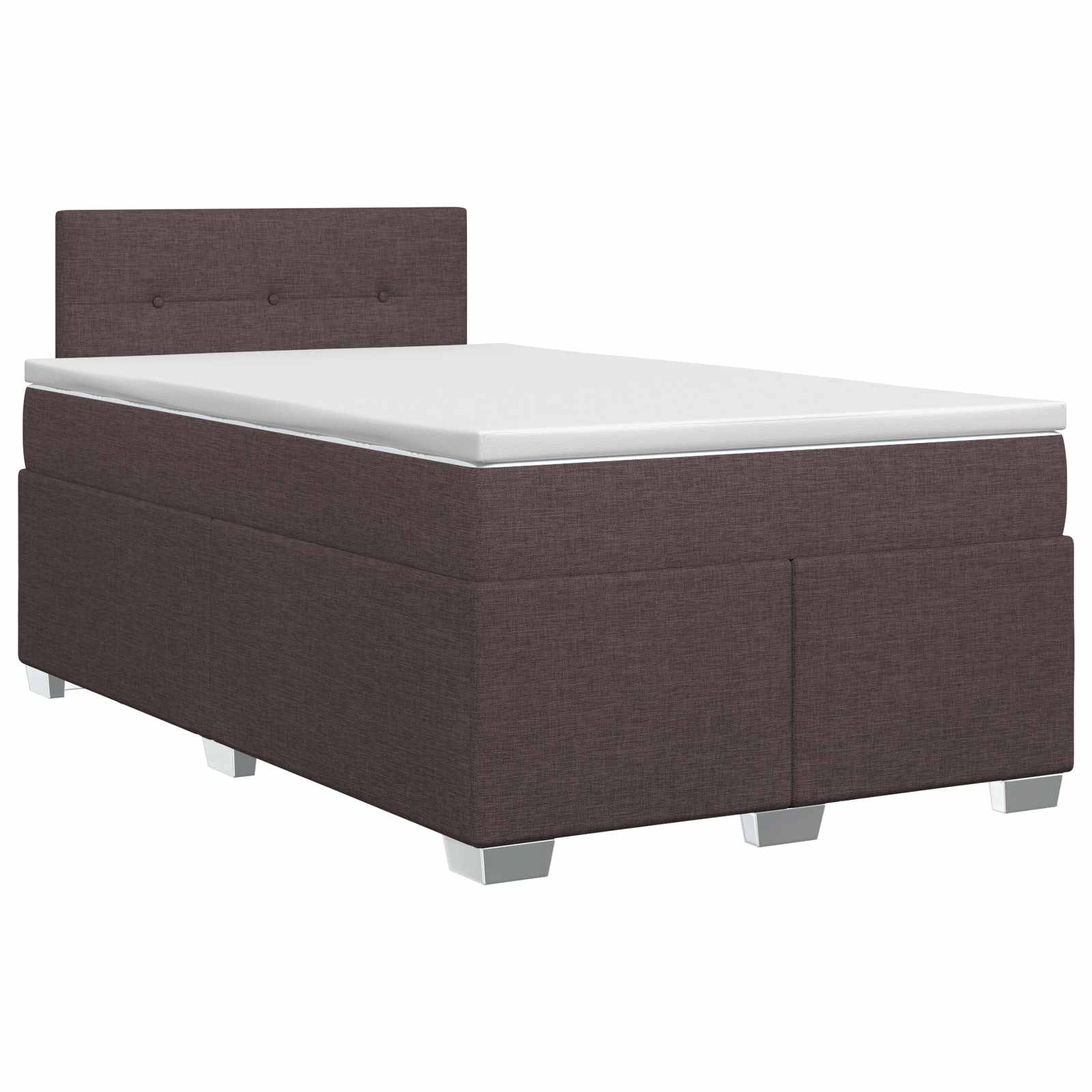 Κρεβάτι box spring με στρώμα Σκούρο Καφέ 120 x 200 cm Ύφασμα - Pakobazaar