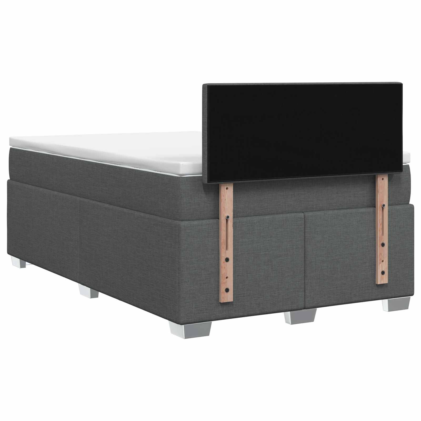 Κρεβάτι box spring με στρώμα Σκούρο Γκρι 120 x 200 cm Ύφασμα - Pakobazaar