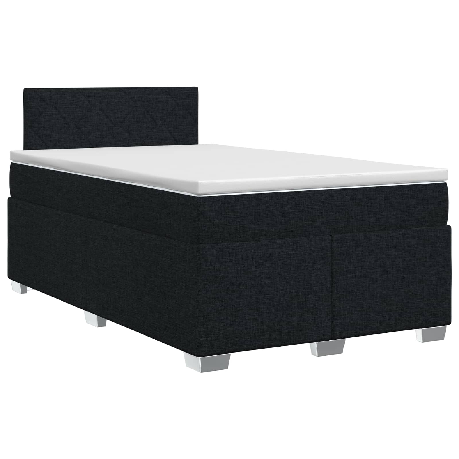 Κρεβάτι box spring με στρώμα Μαύρο 120 x 200 cm Ύφασμα