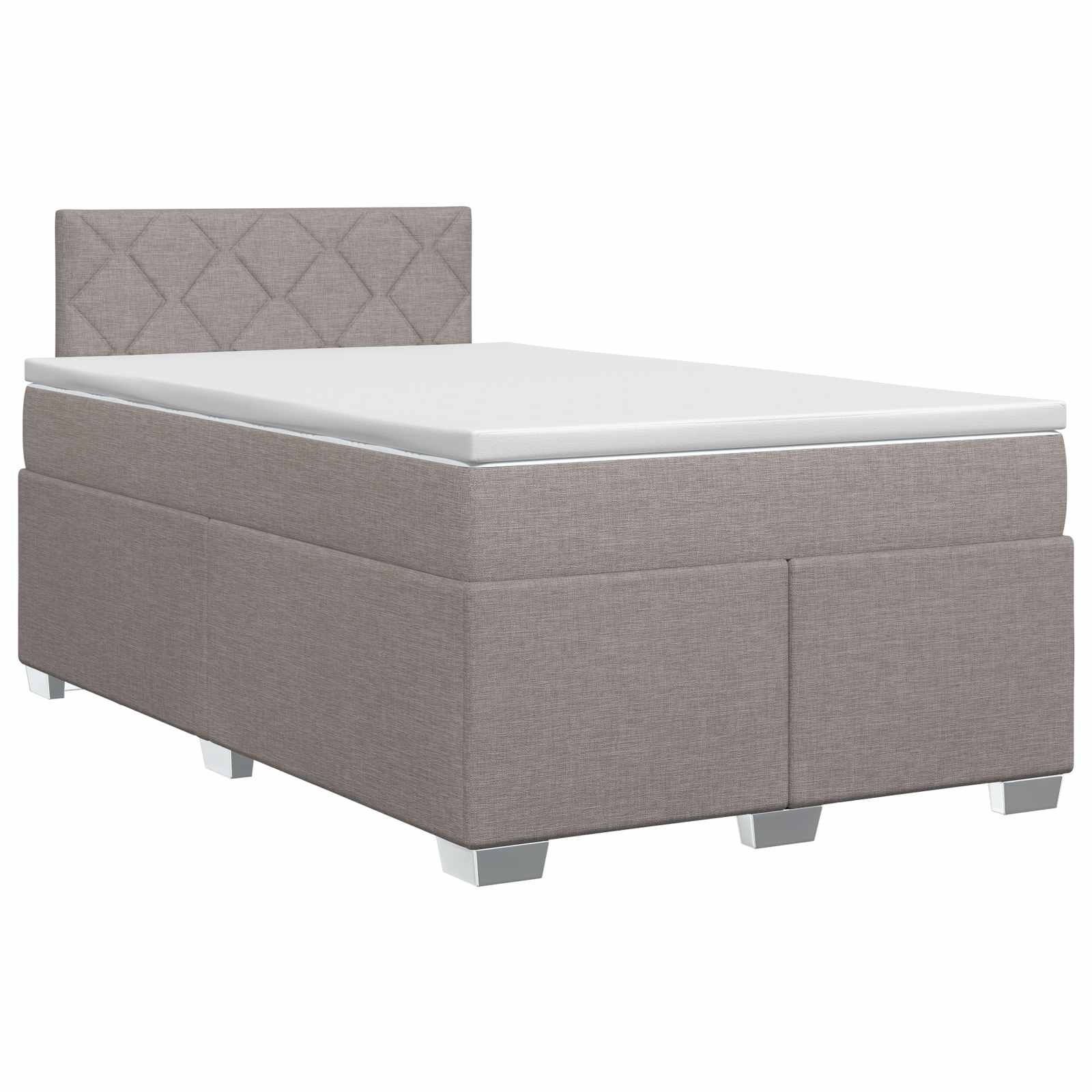 Κρεβάτι box spring με στρώμα Taupe 120 x 200 cm Ύφασμα