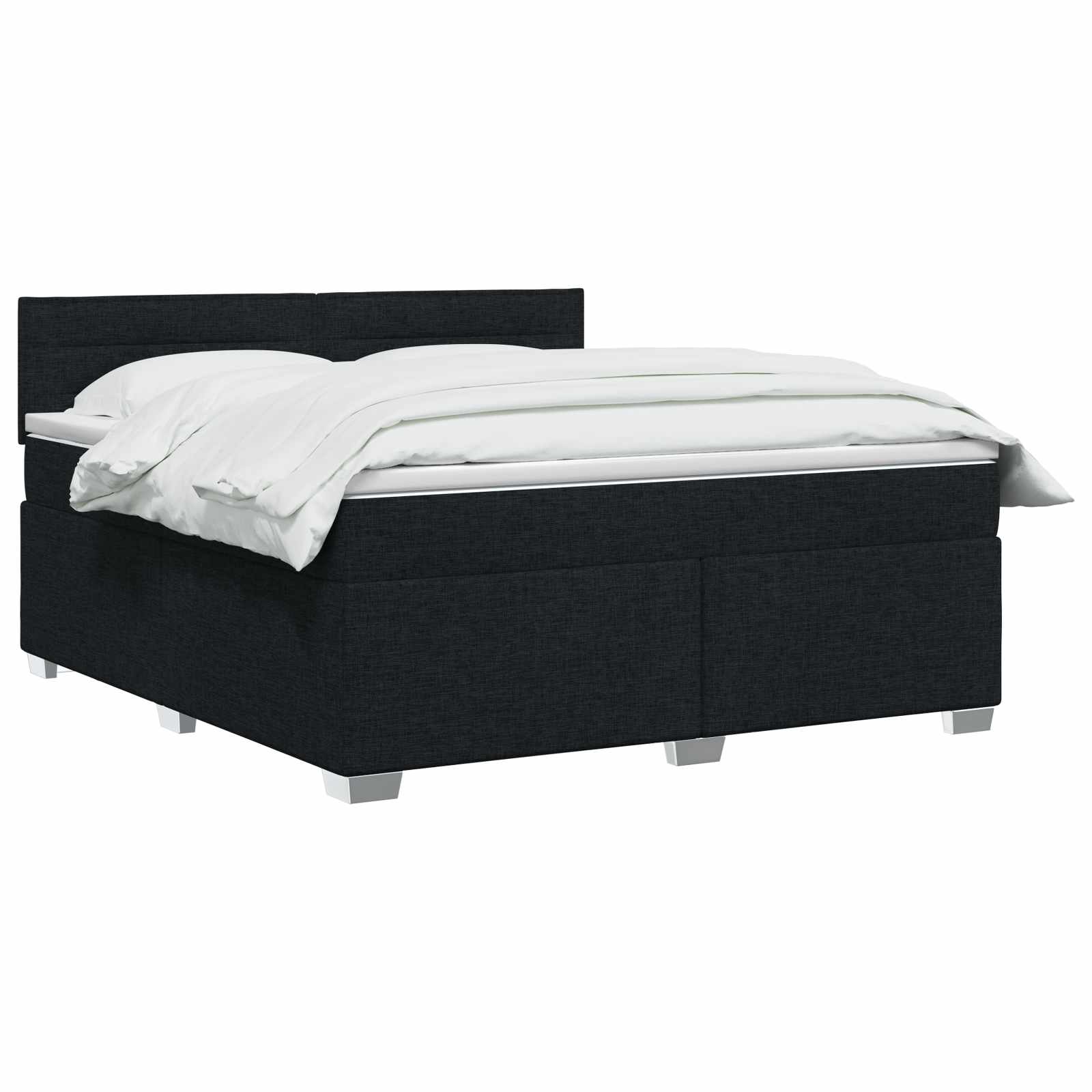 Κρεβάτι box spring με στρώμα Μαύρο 140 x 190 cm Ύφασμα
