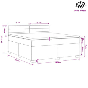 Κρεβάτι box spring με στρώμα Κρεμ 140 x 190 cm Ύφασμα