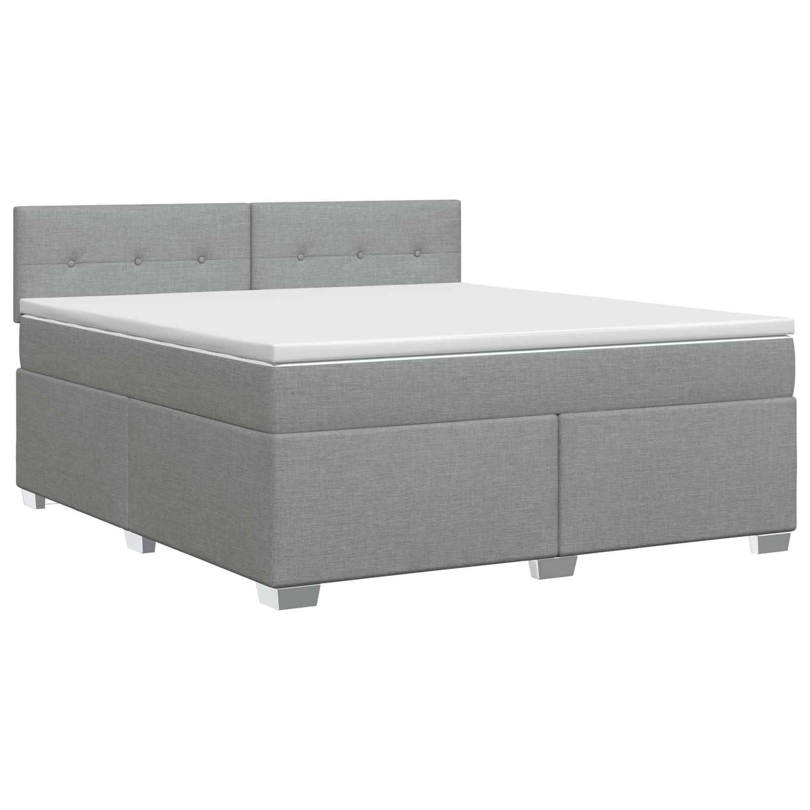 Κρεβάτι box spring με στρώμα Ανοιχτό γκρι 140 x 190 cm Ύφασμα