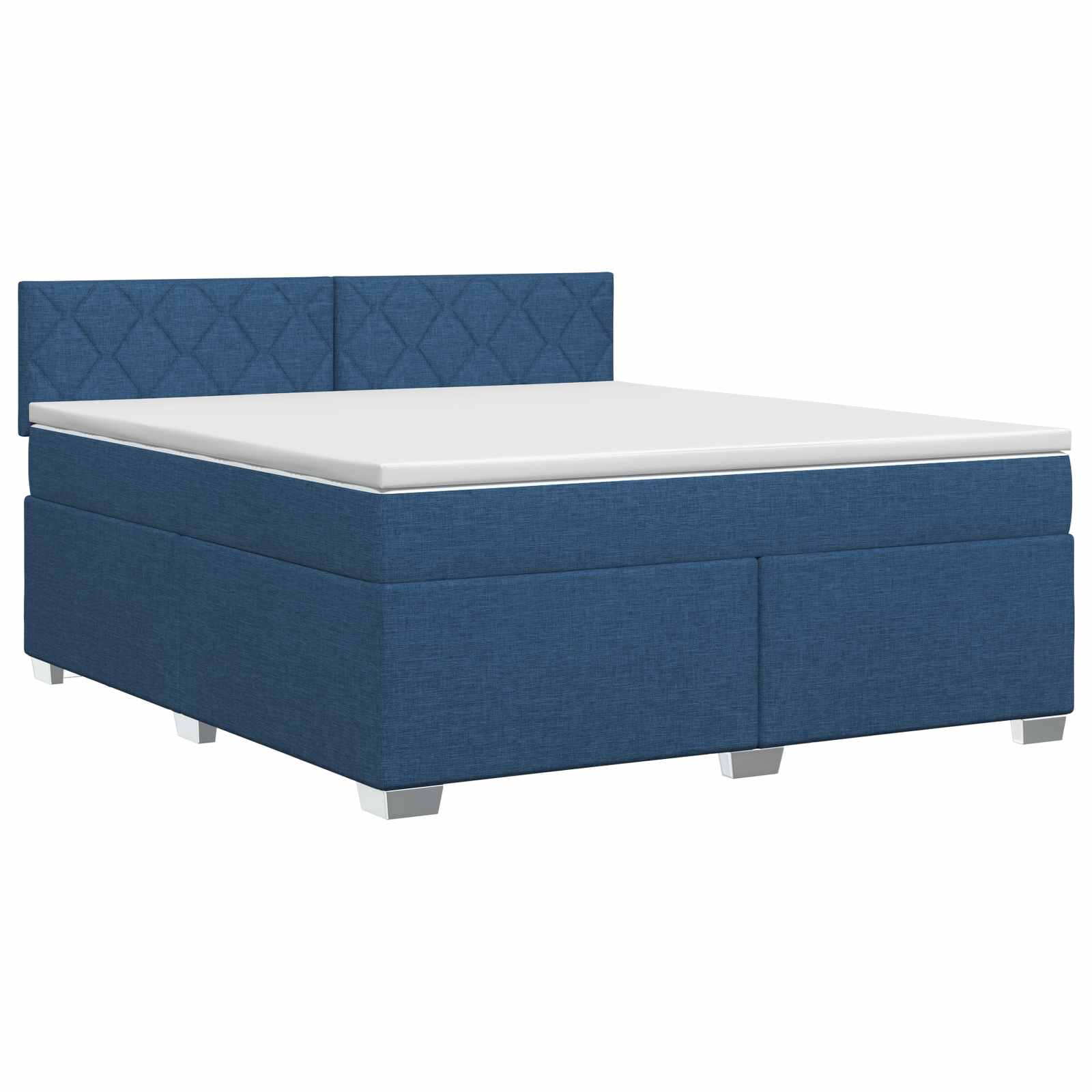 Κρεβάτι box spring με στρώμα Μπλε 140 x 190 cm Ύφασμα - Pakobazaar