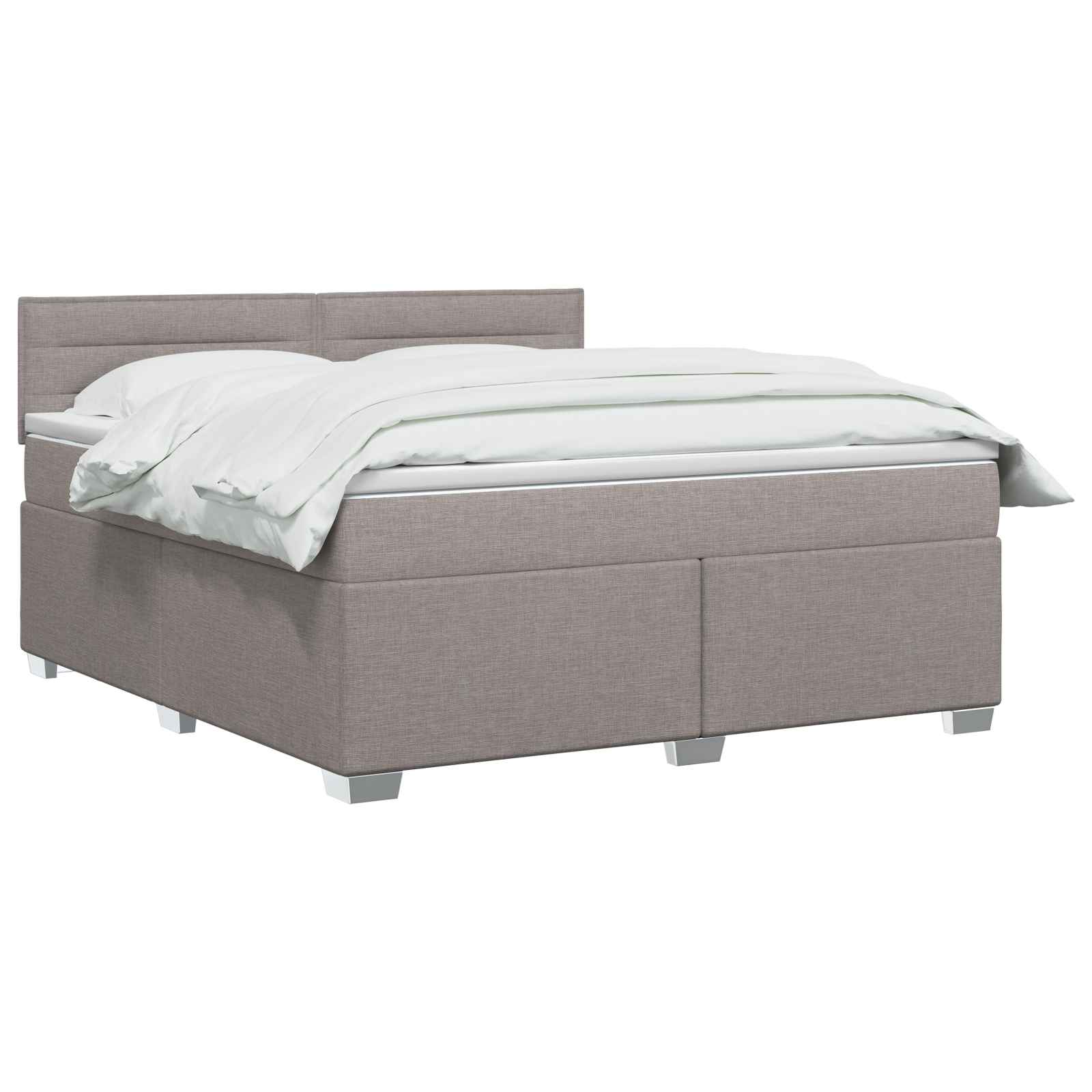 Κρεβάτι box spring με στρώμα Taupe 140 x 200 cm Ύφασμα - Pakobazaar