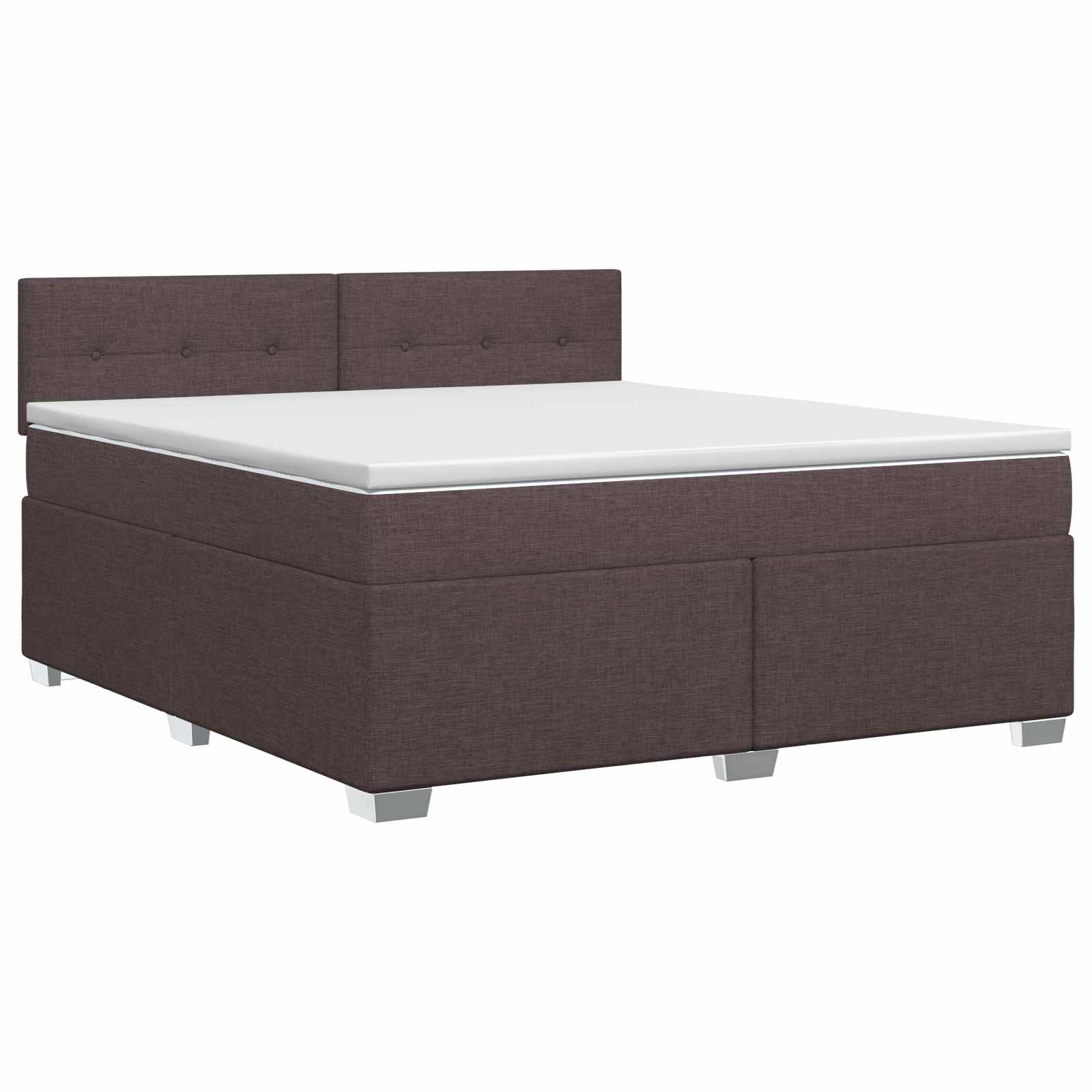 Κρεβάτι box spring με στρώμα Σκούρο Καφέ 140 x 200 cm Ύφασμα - Pakobazaar