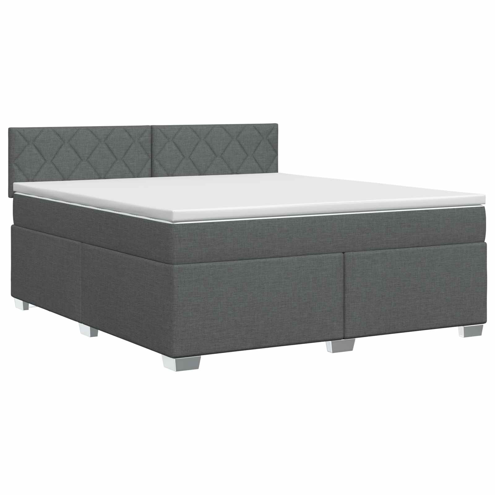 Κρεβάτι box spring με στρώμα Σκούρο Γκρι 140 x 200 cm Ύφασμα - Pakobazaar